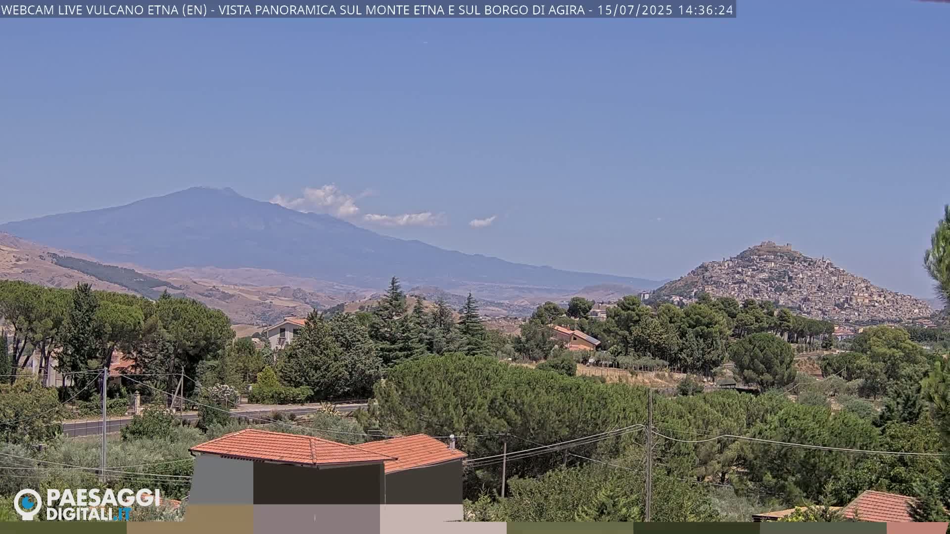 Etna Volcano , Monte Etna  & Agira City View Live Cam - Enna, Scily, Italy