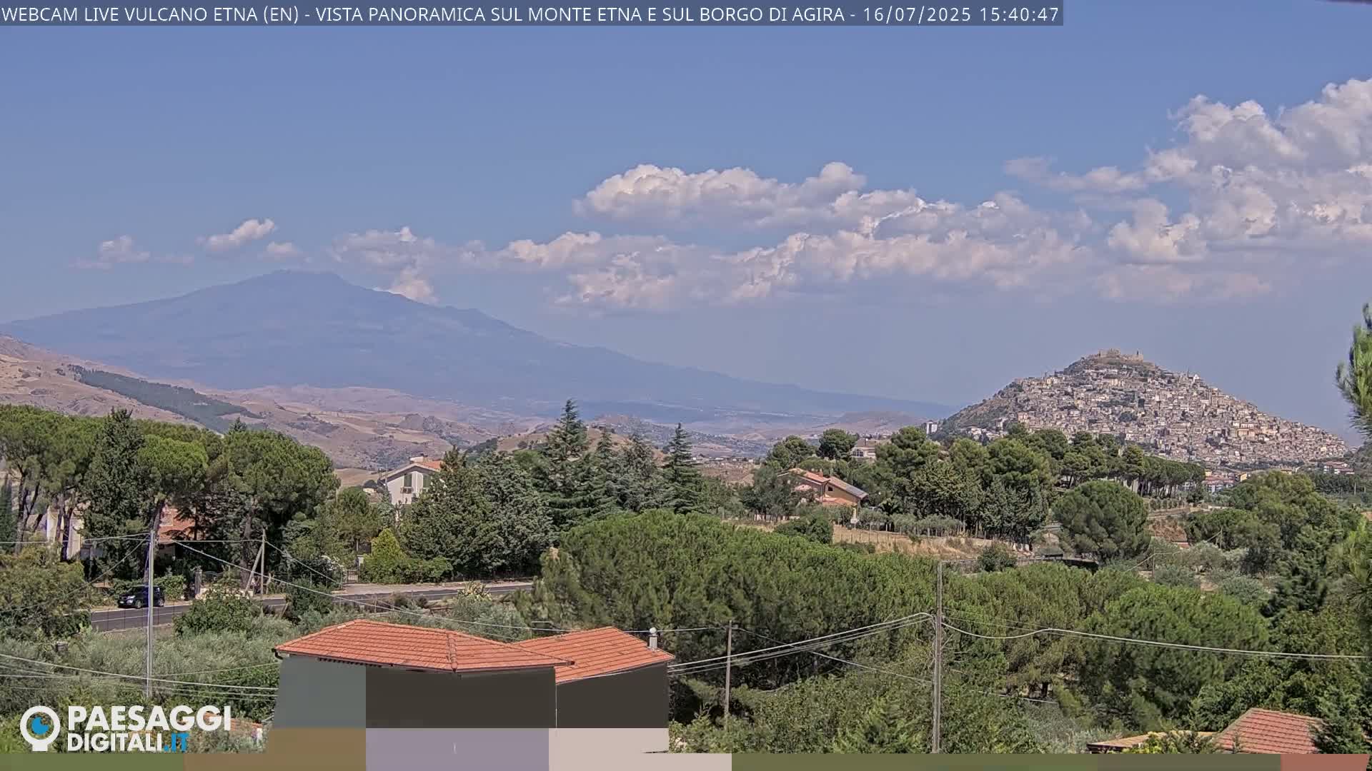 Etna Volcano , Monte Etna  & Agira City View Live Cam - Enna, Scily, Italy