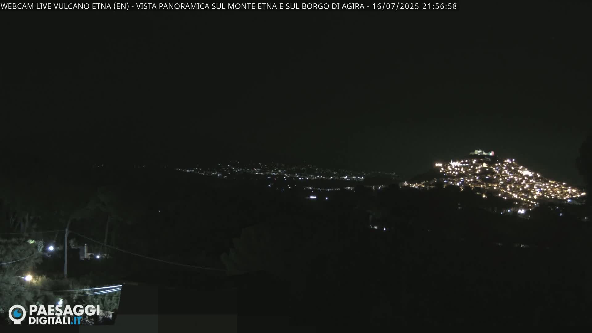 Etna Volcano , Monte Etna  & Agira City View Live Cam - Enna, Scily, Italy