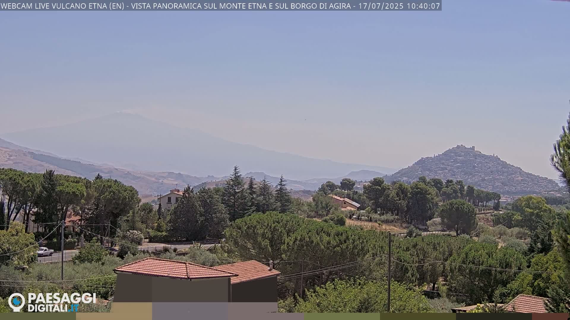 Etna Volcano , Monte Etna  & Agira City View Live Cam - Enna, Scily, Italy