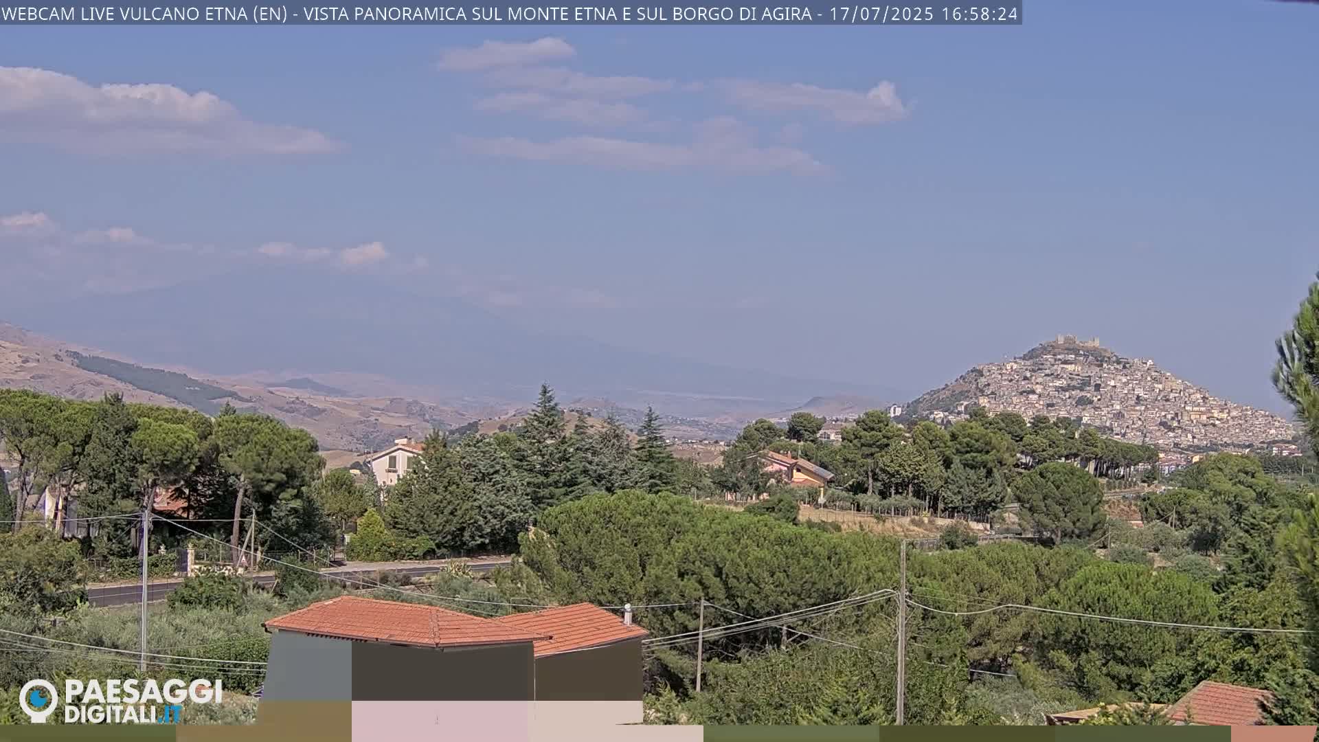 Etna Volcano , Monte Etna  & Agira City View Live Cam - Enna, Scily, Italy