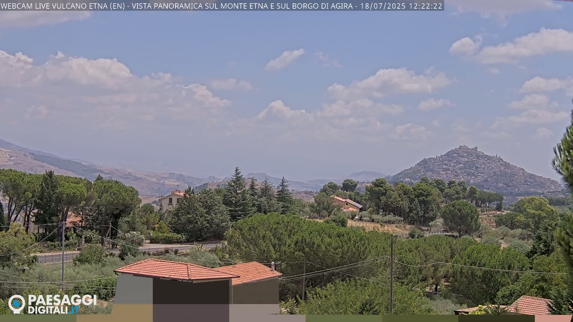 Etna Volcano , Monte Etna  & Agira City View Live Cam - Enna, Scily, Italy