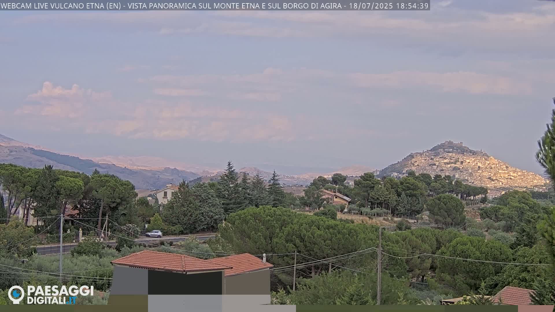 Etna Volcano , Monte Etna  & Agira City View Live Cam - Enna, Scily, Italy