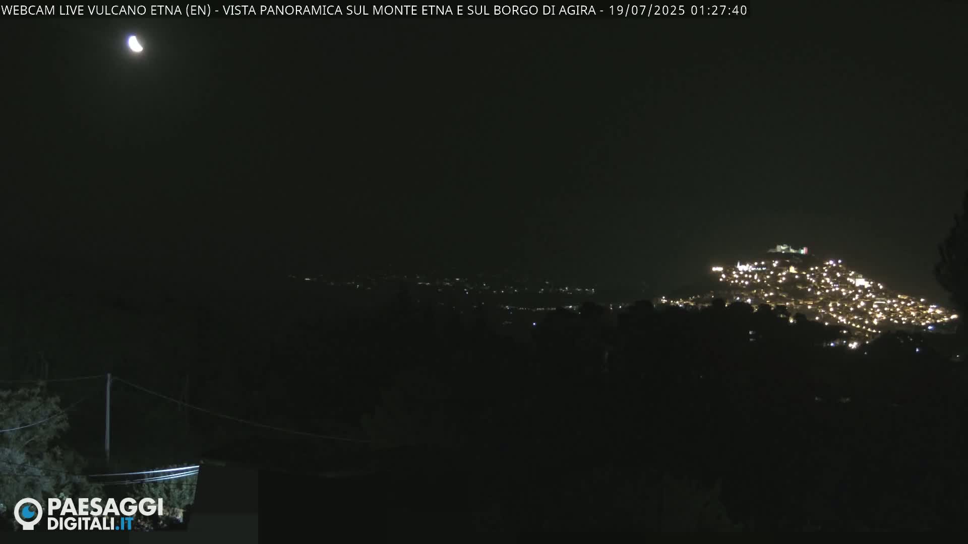Etna Volcano , Monte Etna  & Agira City View Live Cam - Enna, Scily, Italy