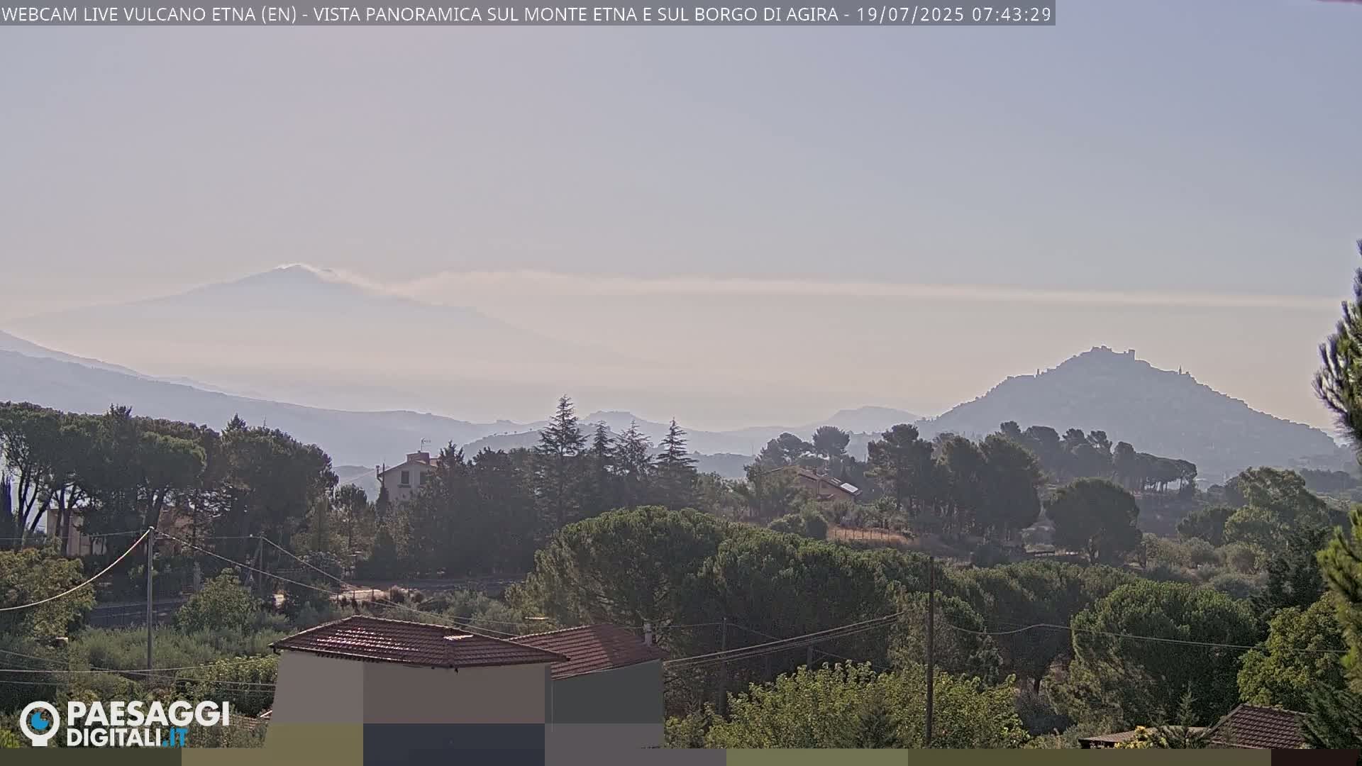 Etna Volcano , Monte Etna  & Agira City View Live Cam - Enna, Scily, Italy
