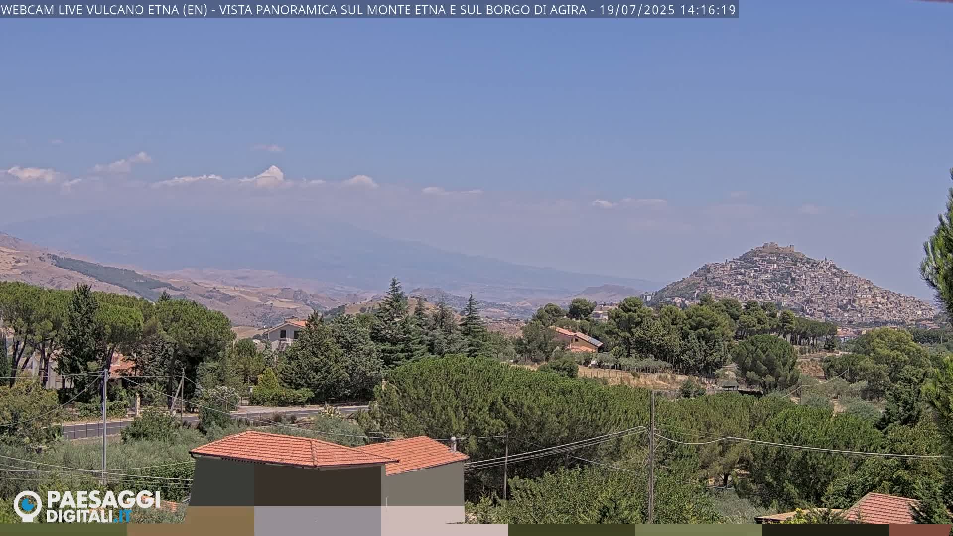 Etna Volcano , Monte Etna  & Agira City View Live Cam - Enna, Scily, Italy