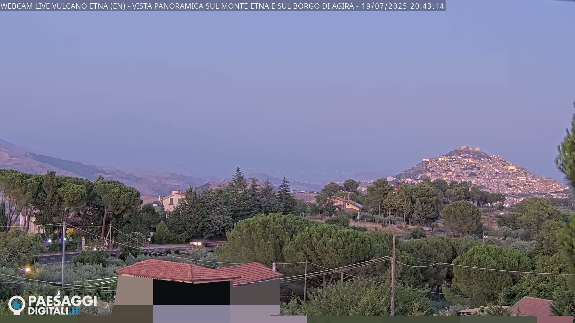 Etna Volcano , Monte Etna  & Agira City View Live Cam - Enna, Scily, Italy