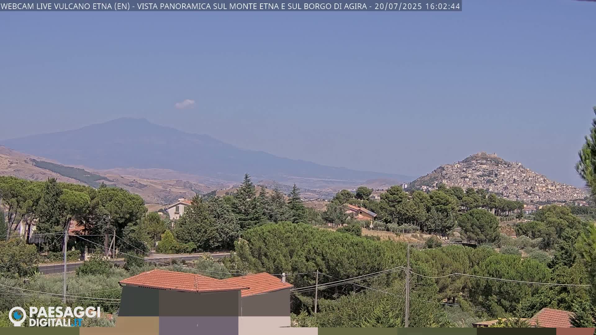 Etna Volcano , Monte Etna  & Agira City View Live Cam - Enna, Scily, Italy