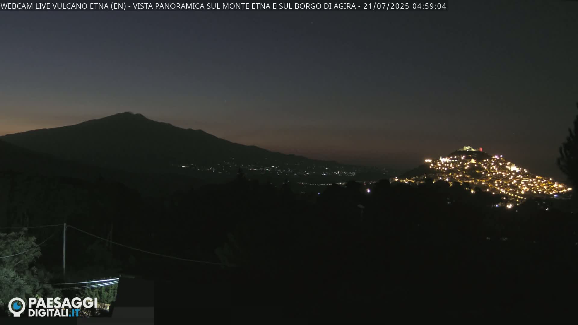 Etna Volcano , Monte Etna  & Agira City View Live Cam - Enna, Scily, Italy