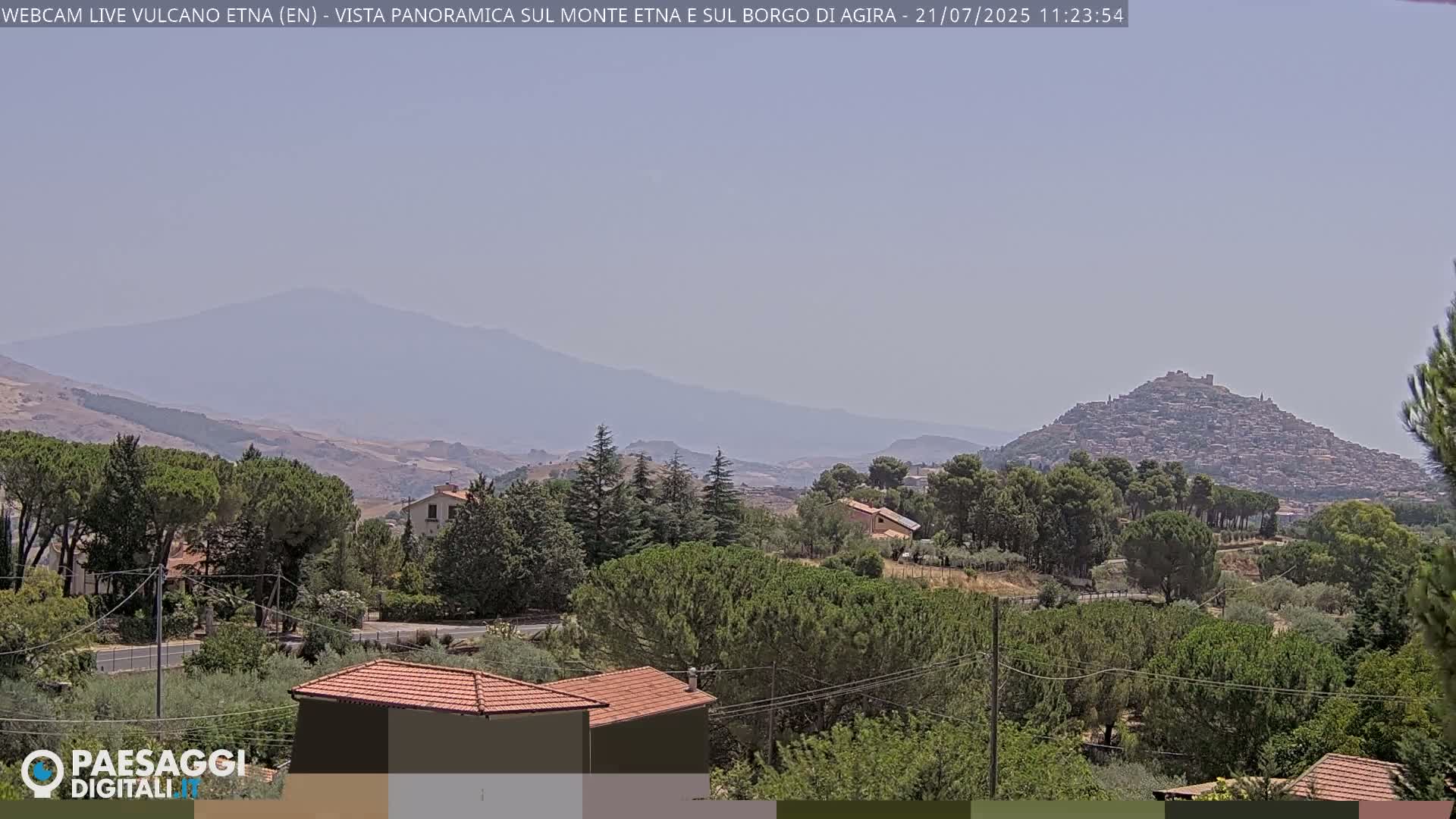 Etna Volcano , Monte Etna  & Agira City View Live Cam - Enna, Scily, Italy