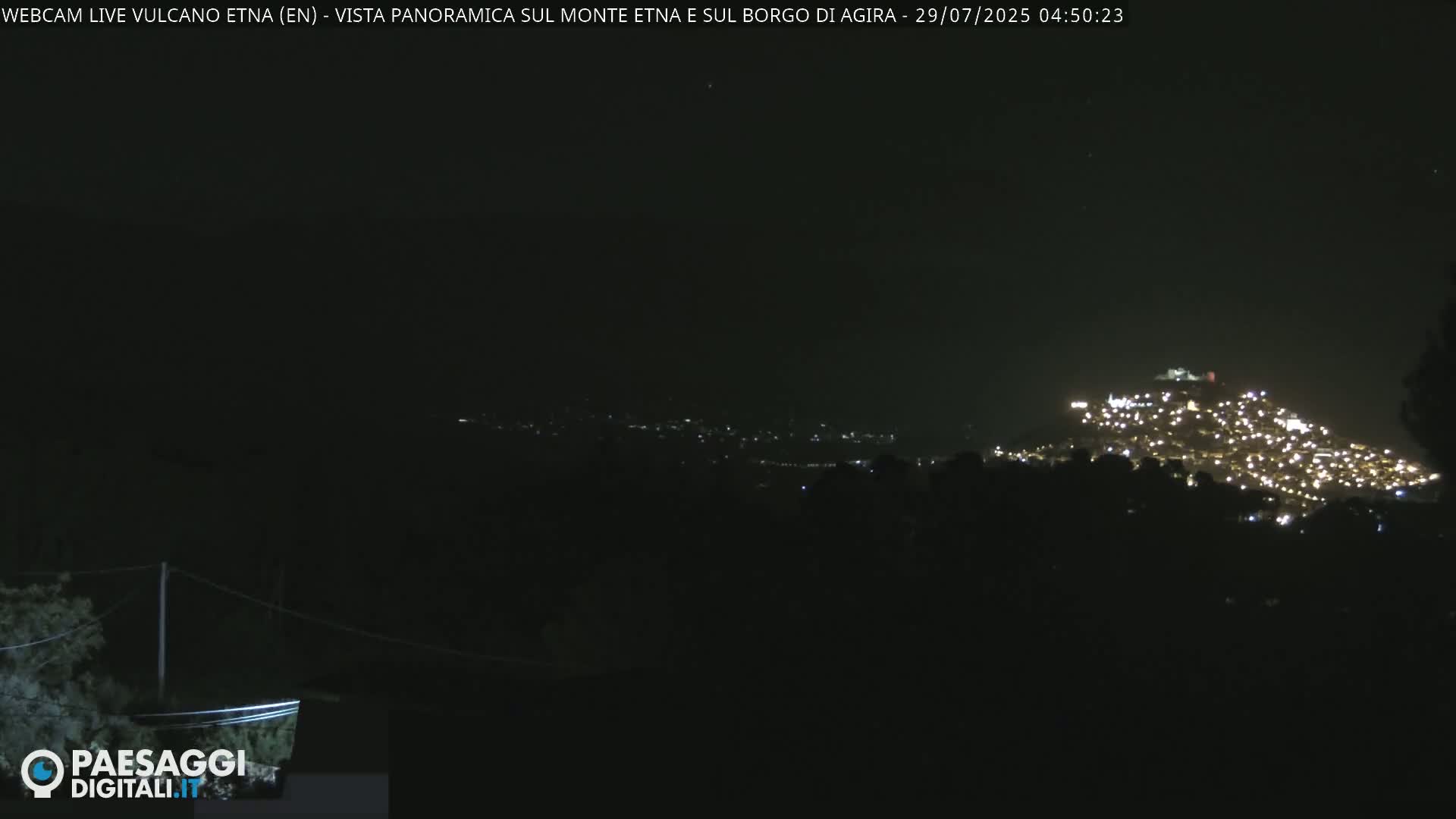 Etna Volcano , Monte Etna  & Agira City View Live Cam - Enna, Scily, Italy