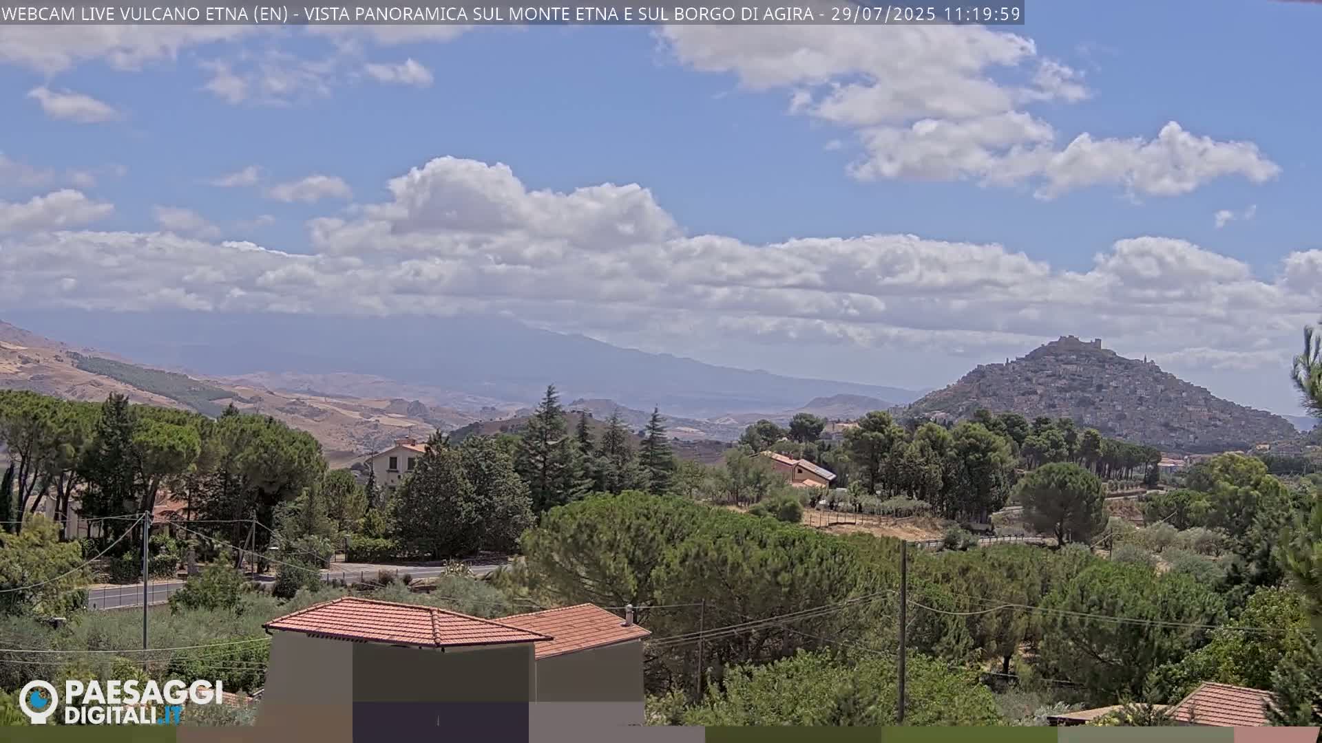 Etna Volcano , Monte Etna  & Agira City View Live Cam - Enna, Scily, Italy