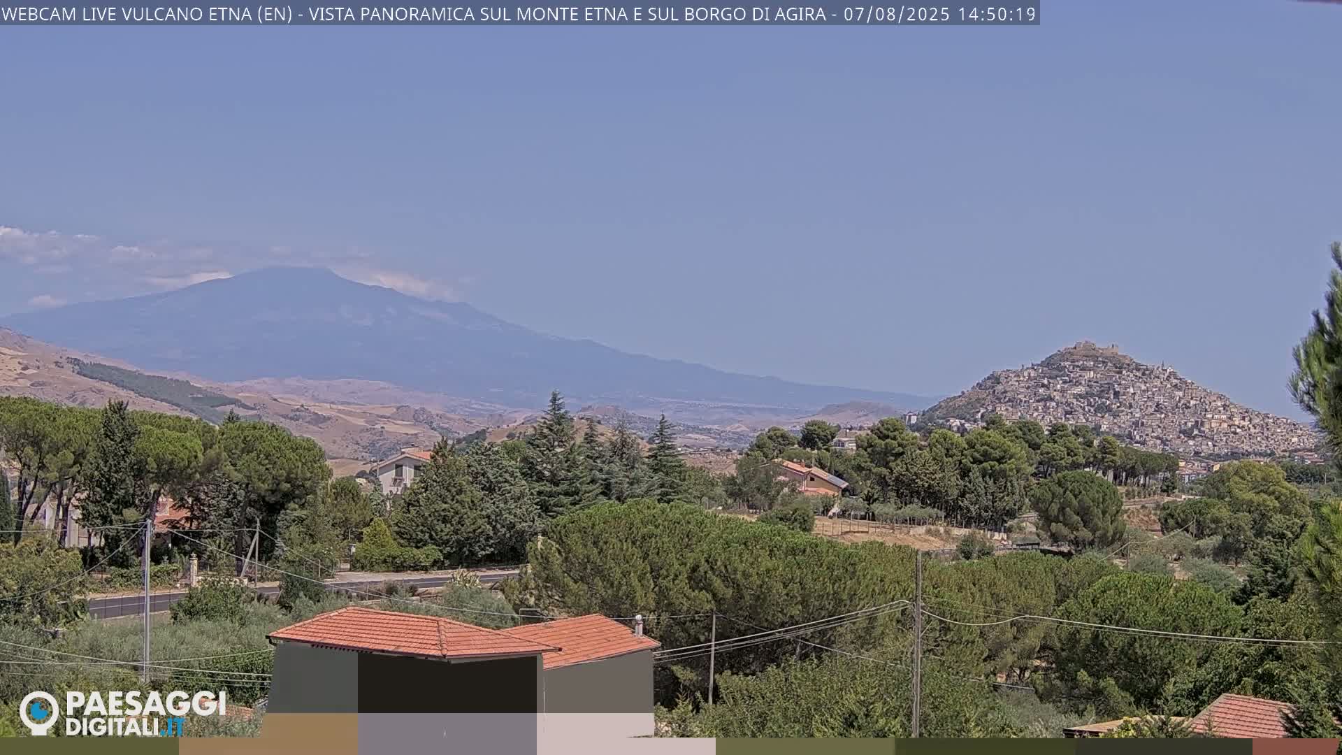 Etna Volcano , Monte Etna  & Agira City View Live Cam - Enna, Scily, Italy