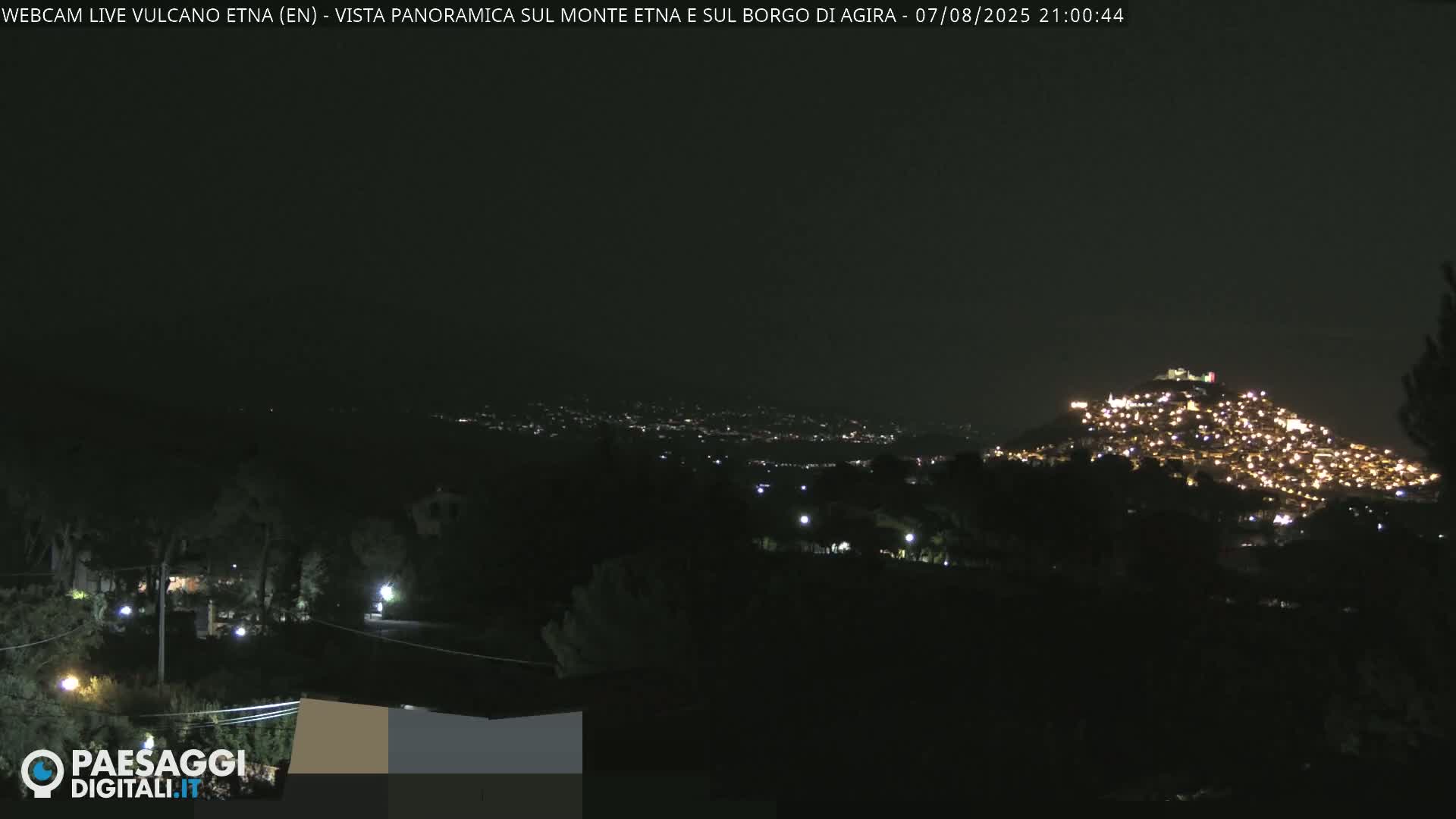 Etna Volcano , Monte Etna  & Agira City View Live Cam - Enna, Scily, Italy