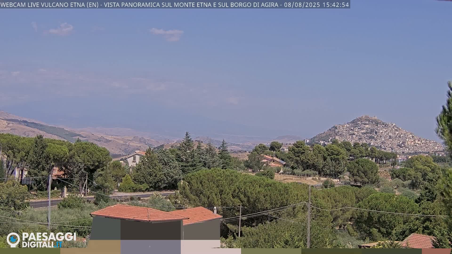 Etna Volcano , Monte Etna  & Agira City View Live Cam - Enna, Scily, Italy