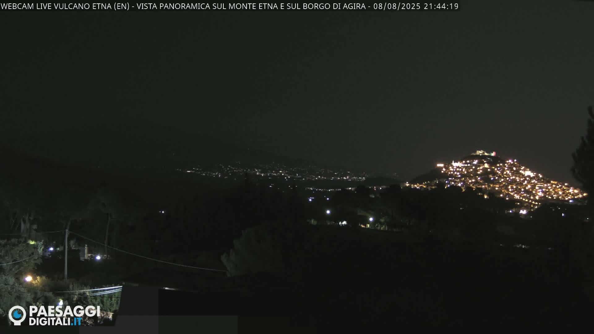 Etna Volcano , Monte Etna  & Agira City View Live Cam - Enna, Scily, Italy