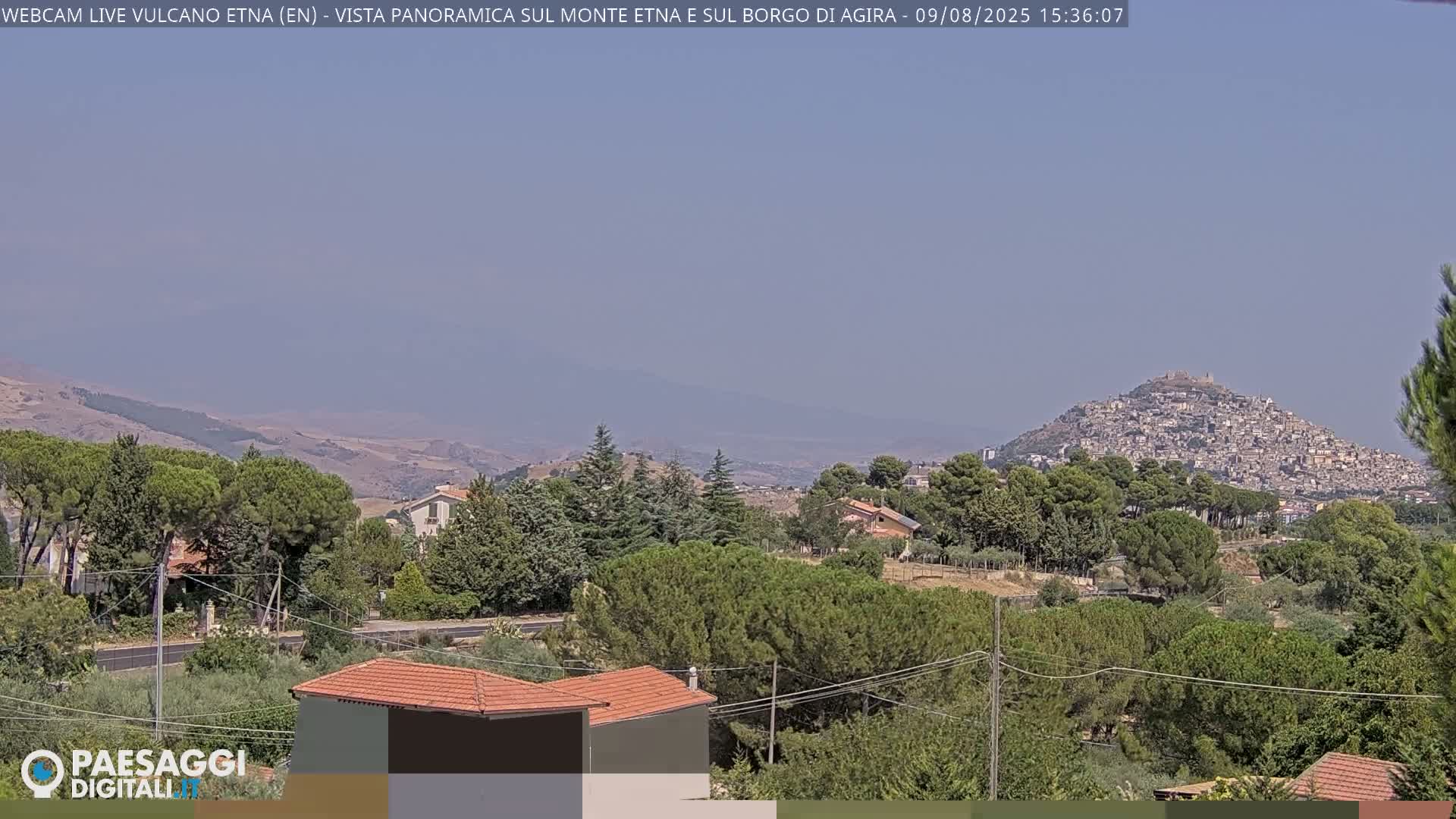 Etna Volcano , Monte Etna  & Agira City View Live Cam - Enna, Scily, Italy