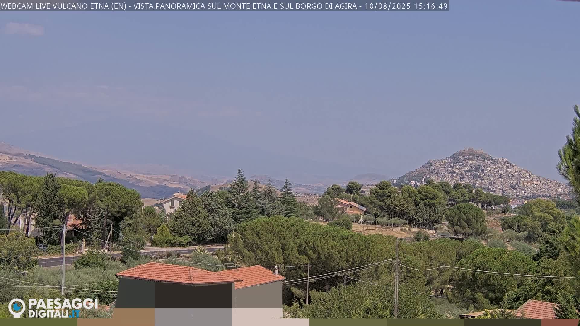 Etna Volcano , Monte Etna  & Agira City View Live Cam - Enna, Scily, Italy