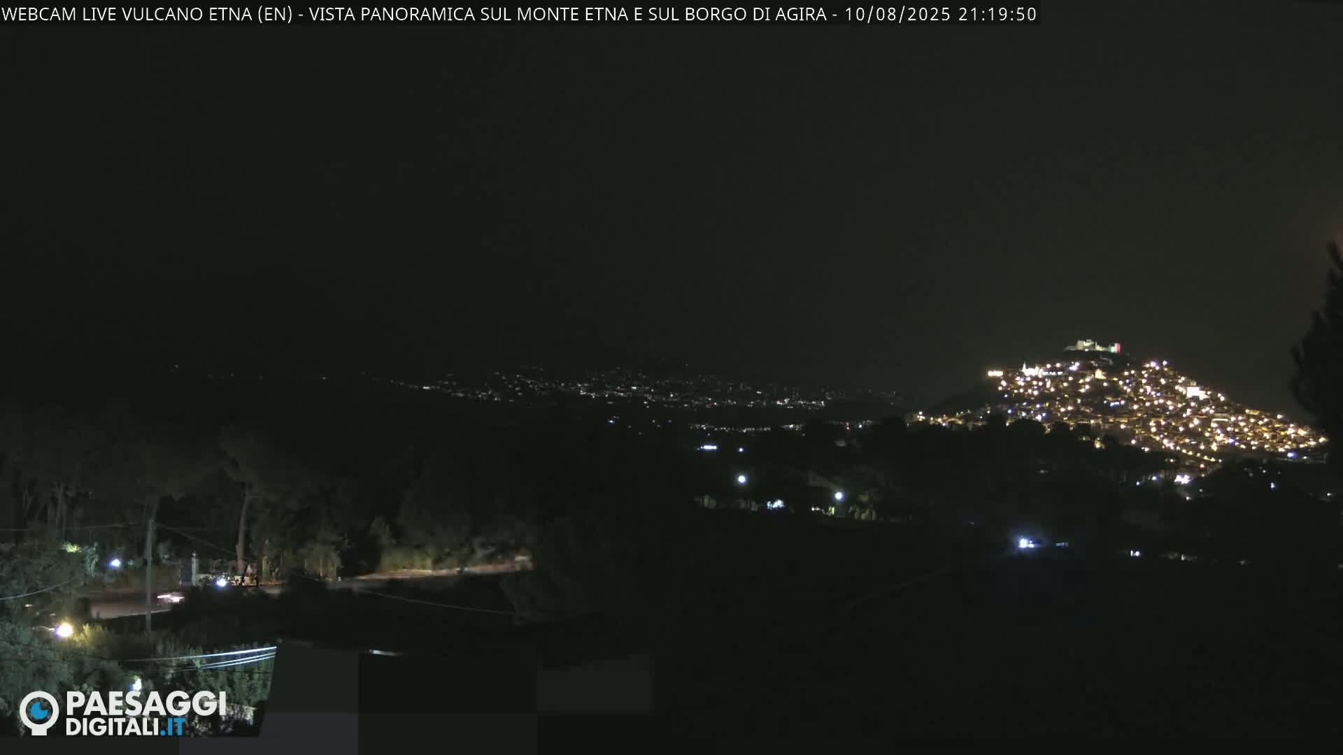 Etna Volcano , Monte Etna  & Agira City View Live Cam - Enna, Scily, Italy