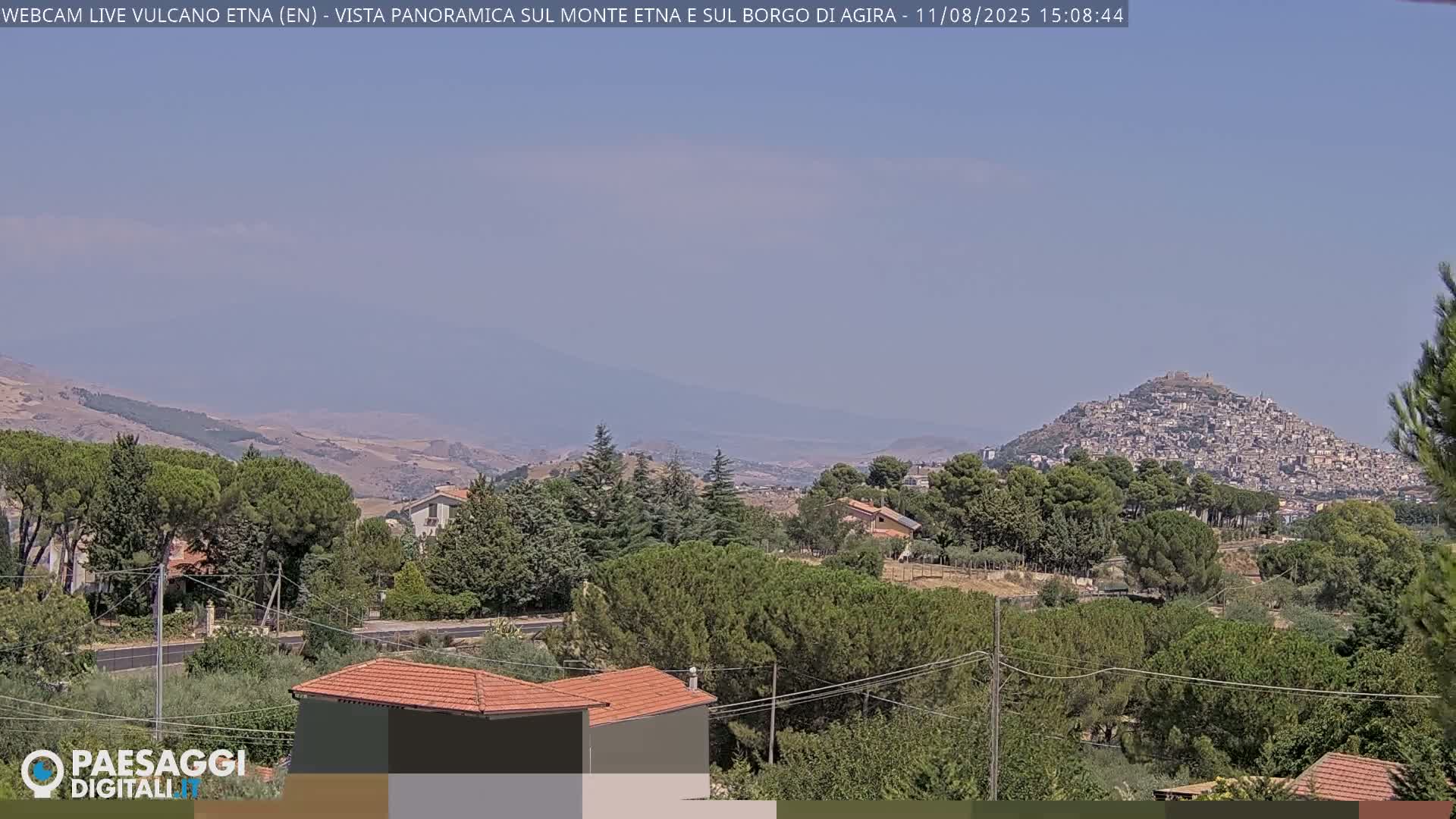 Etna Volcano , Monte Etna  & Agira City View Live Cam - Enna, Scily, Italy