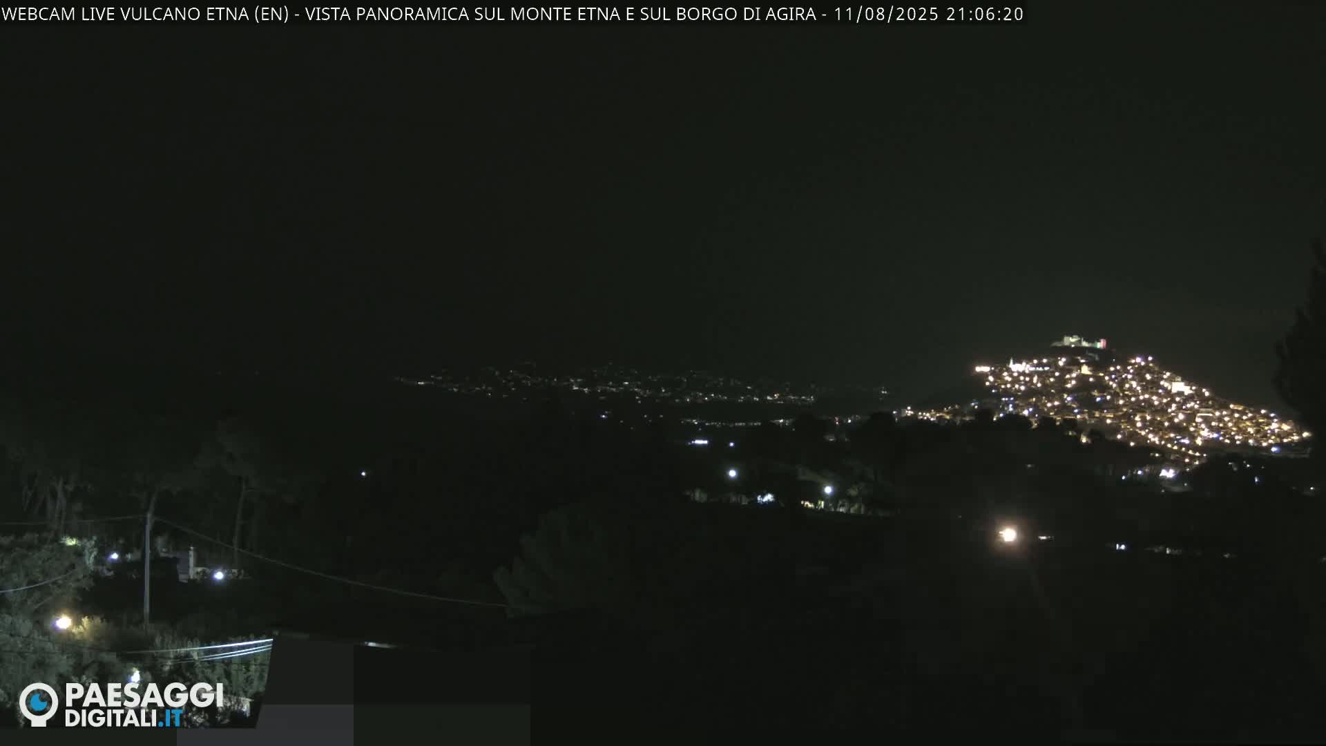 Etna Volcano , Monte Etna  & Agira City View Live Cam - Enna, Scily, Italy