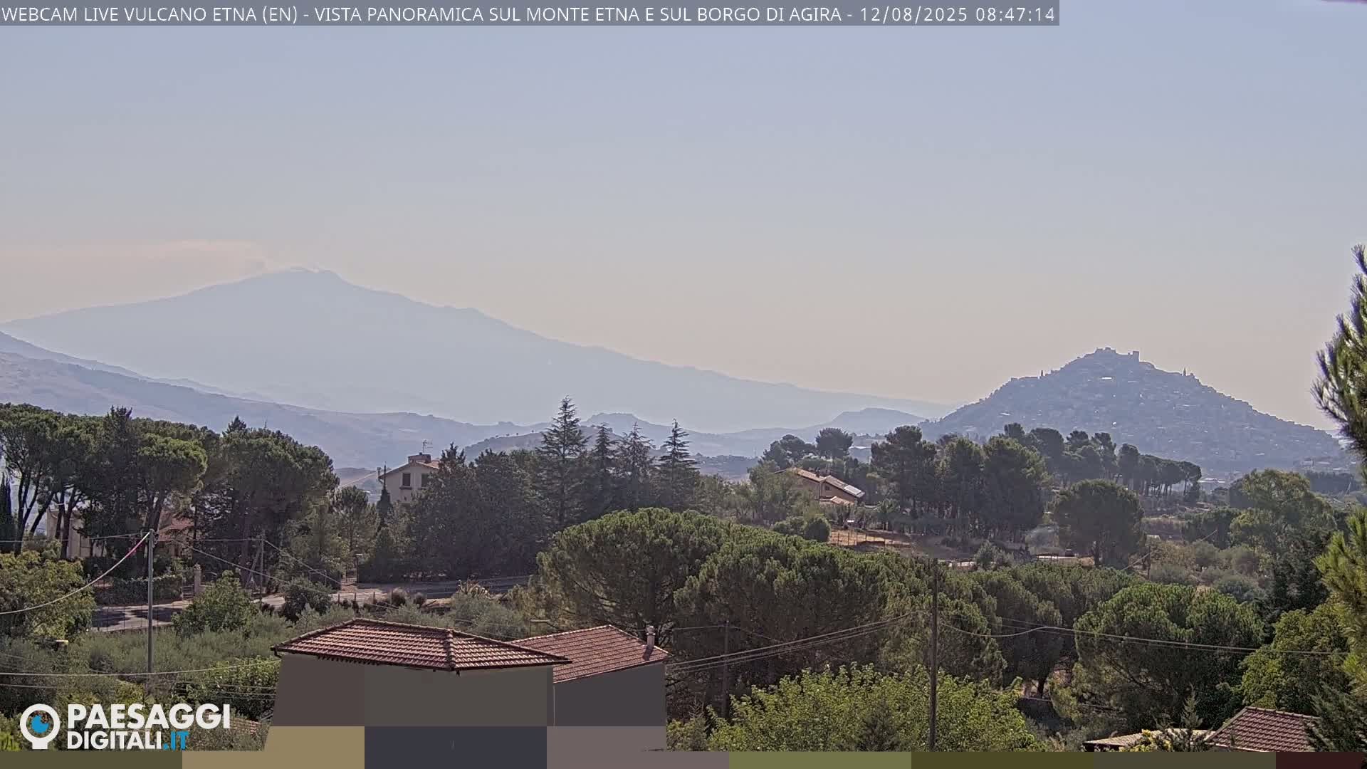 Etna Volcano , Monte Etna  & Agira City View Live Cam - Enna, Scily, Italy