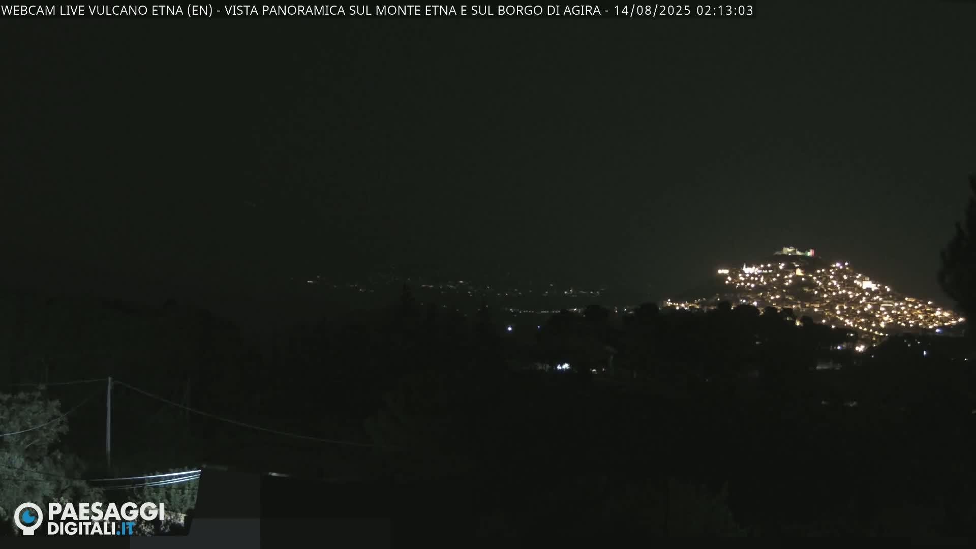 Etna Volcano , Monte Etna  & Agira City View Live Cam - Enna, Scily, Italy