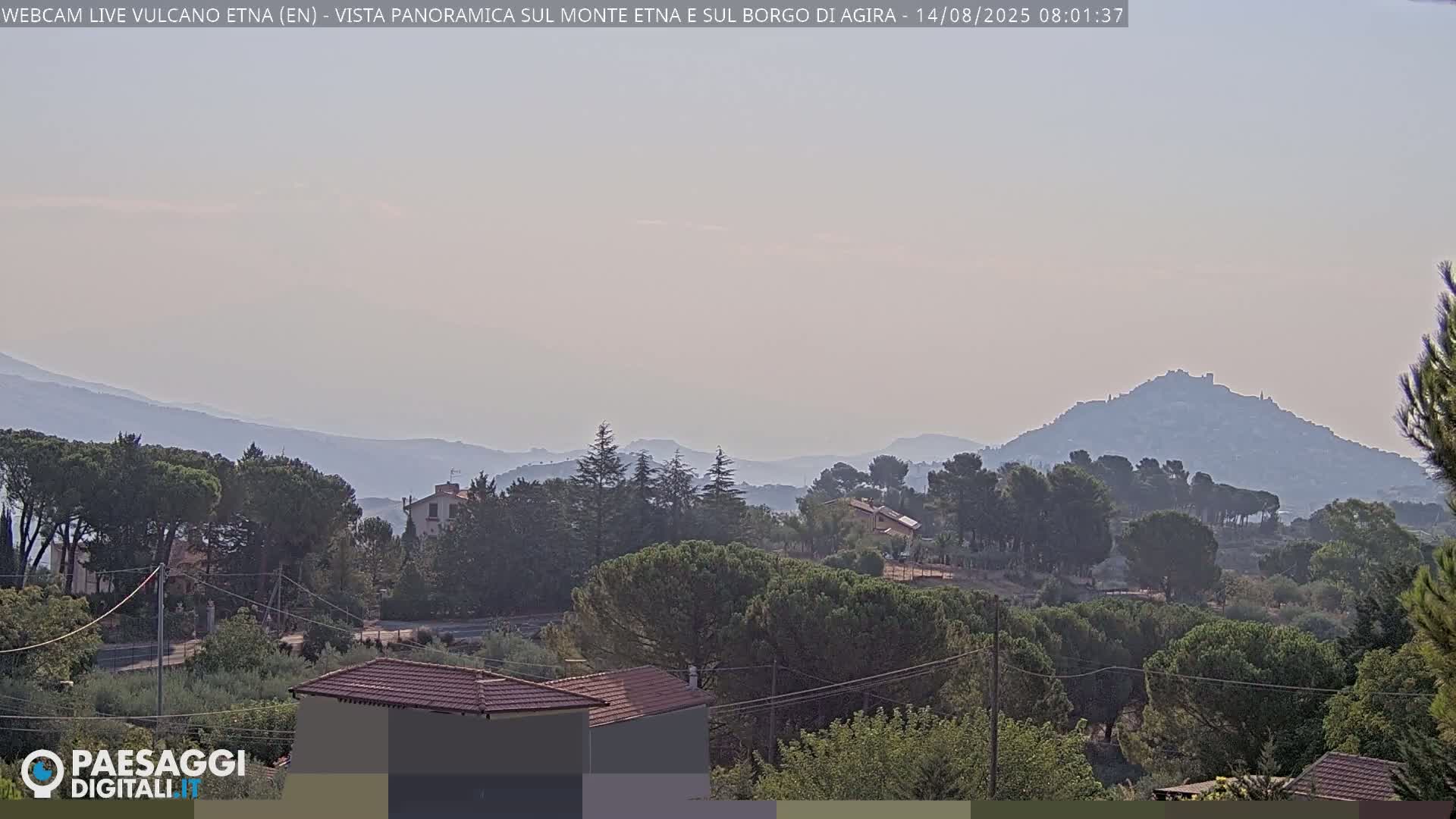 Etna Volcano , Monte Etna  & Agira City View Live Cam - Enna, Scily, Italy