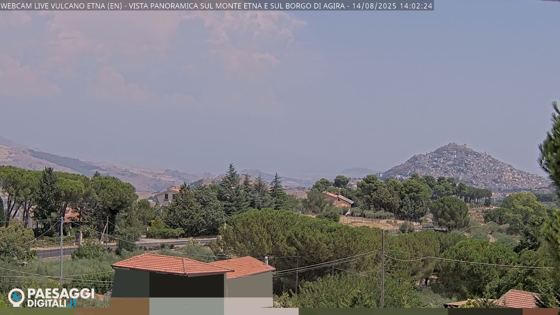 Etna Volcano , Monte Etna  & Agira City View Live Cam - Enna, Scily, Italy