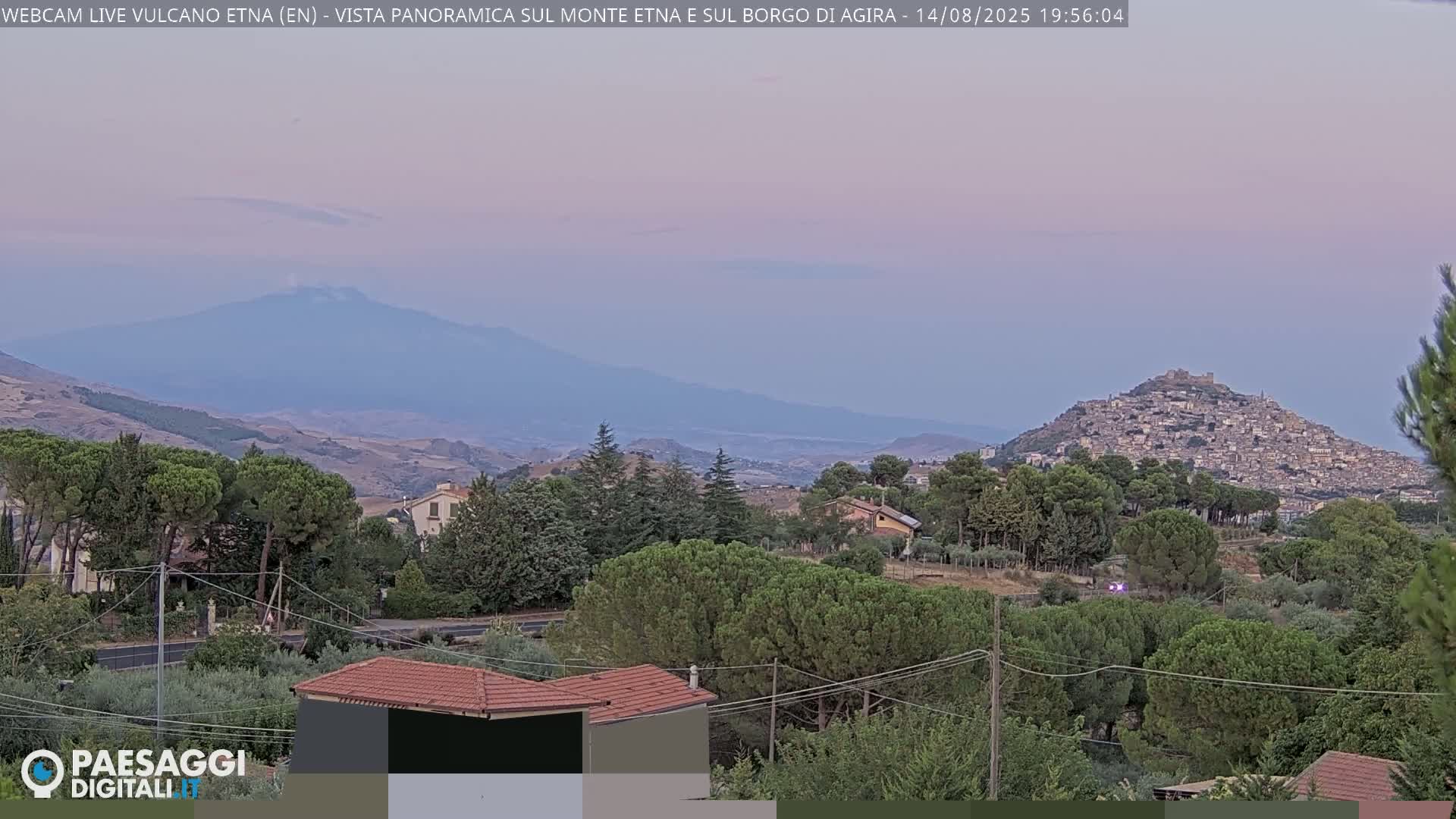Etna Volcano , Monte Etna  & Agira City View Live Cam - Enna, Scily, Italy