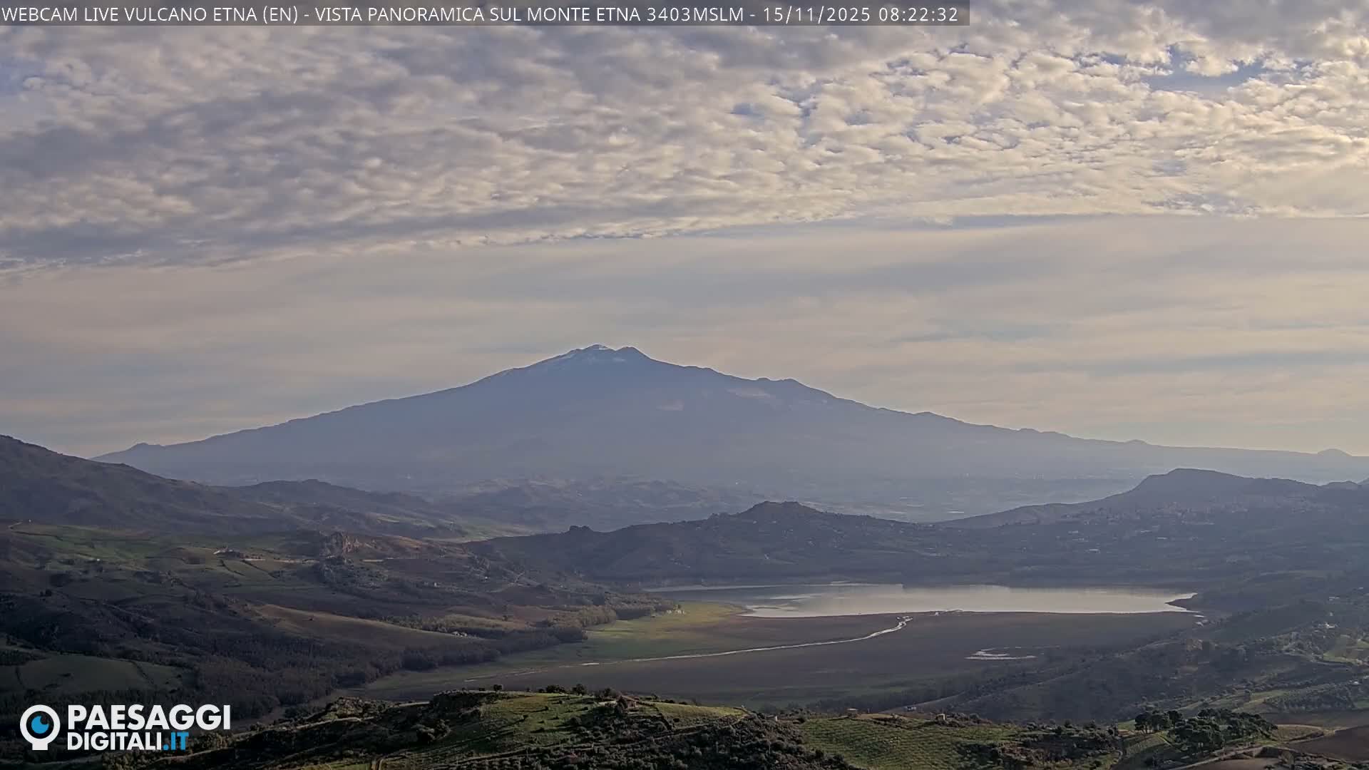 Etna Volcano , Monte Etna  & Agira City View Live Cam - Enna, Scily, Italy
