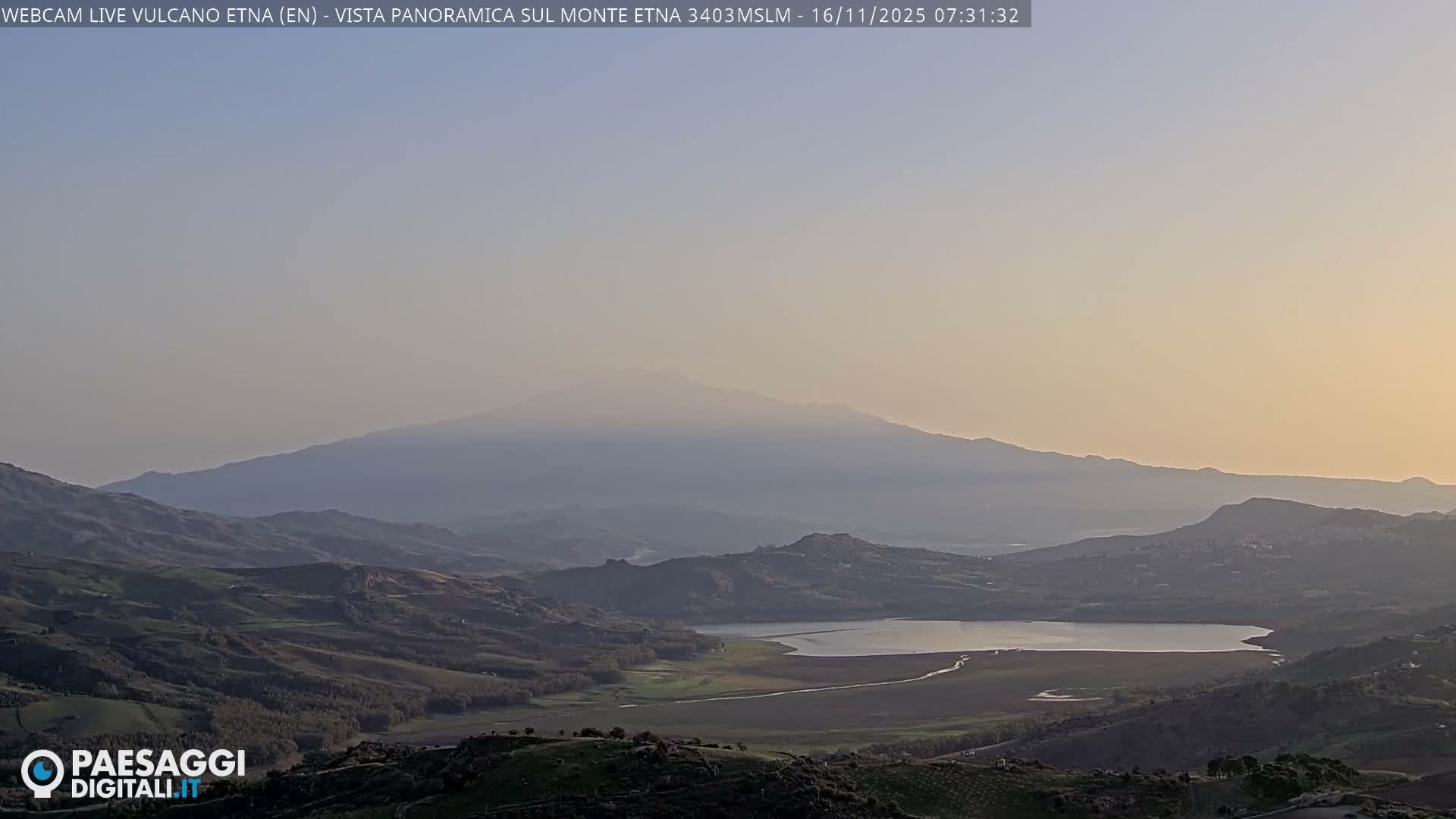 Etna Volcano , Monte Etna  & Agira City View Live Cam - Enna, Scily, Italy