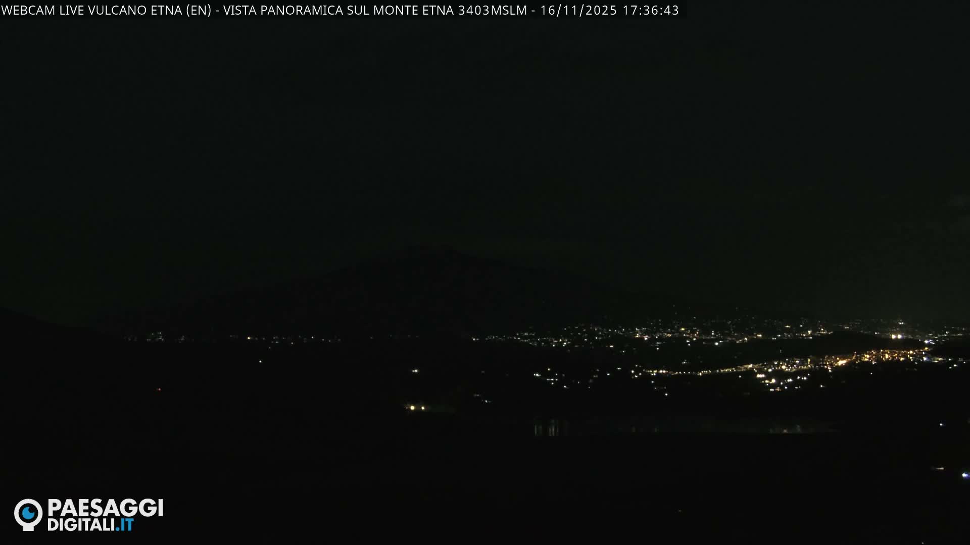 Etna Volcano , Monte Etna  & Agira City View Live Cam - Enna, Scily, Italy