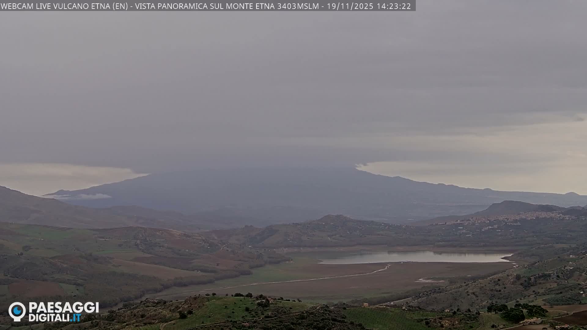 Etna Volcano , Monte Etna  & Agira City View Live Cam - Enna, Scily, Italy