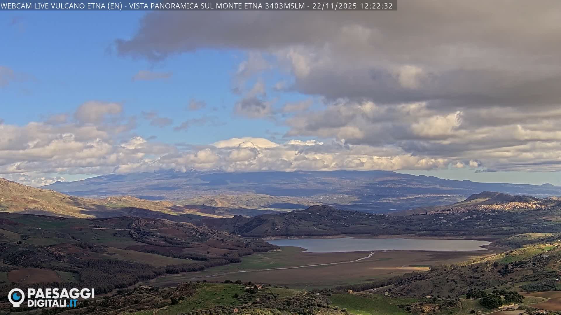 Etna Volcano , Monte Etna  & Agira City View Live Cam - Enna, Scily, Italy