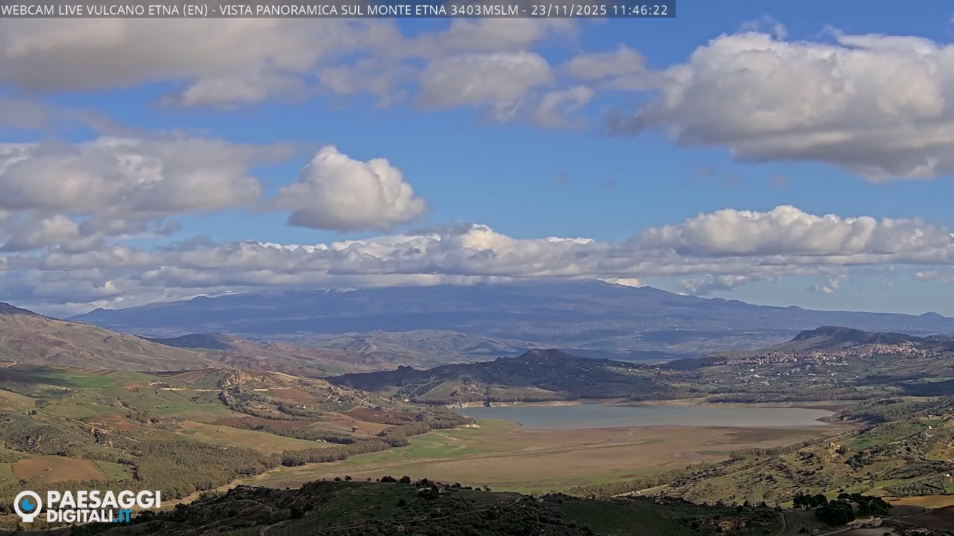 Etna Volcano , Monte Etna  & Agira City View Live Cam - Enna, Scily, Italy