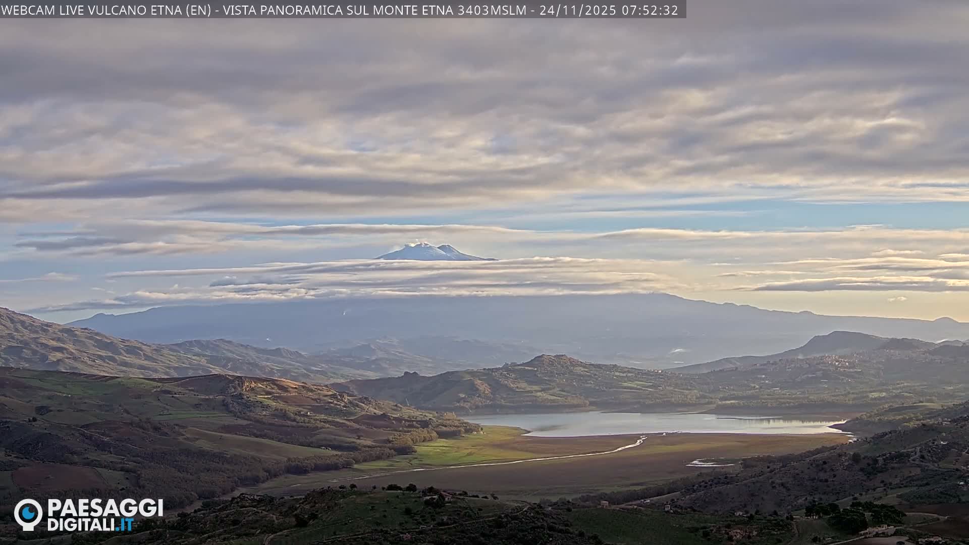 Etna Volcano , Monte Etna  & Agira City View Live Cam - Enna, Scily, Italy