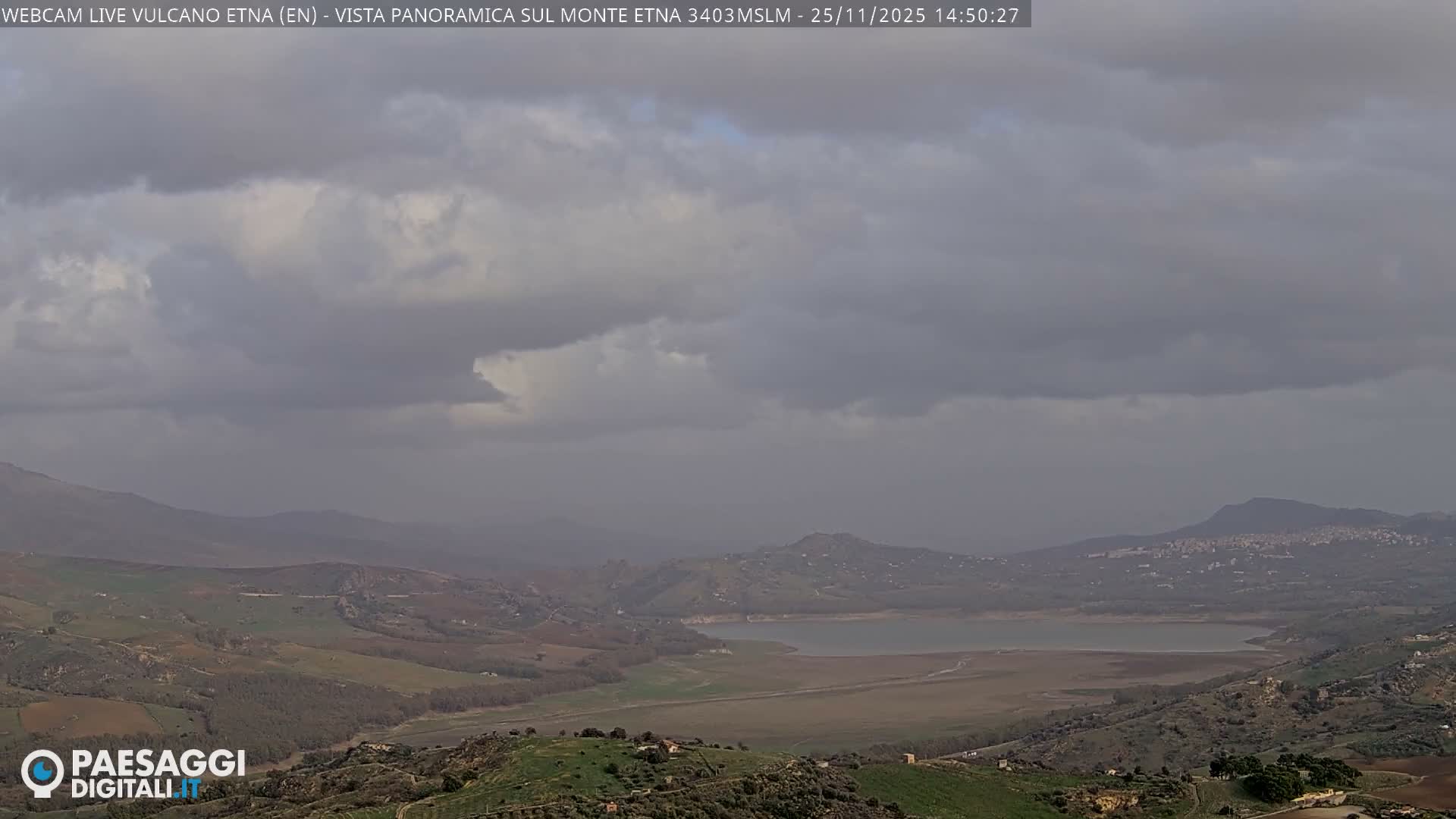 Etna Volcano , Monte Etna  & Agira City View Live Cam - Enna, Scily, Italy