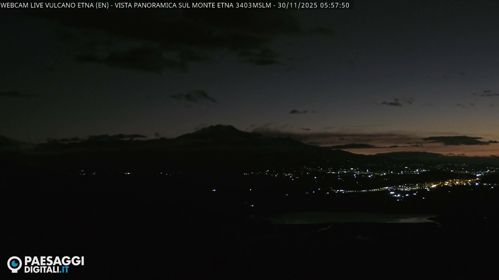 Etna Volcano , Monte Etna  & Agira City View Live Cam - Enna, Scily, Italy