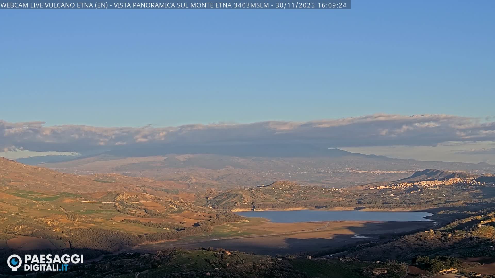 Etna Volcano , Monte Etna  & Agira City View Live Cam - Enna, Scily, Italy
