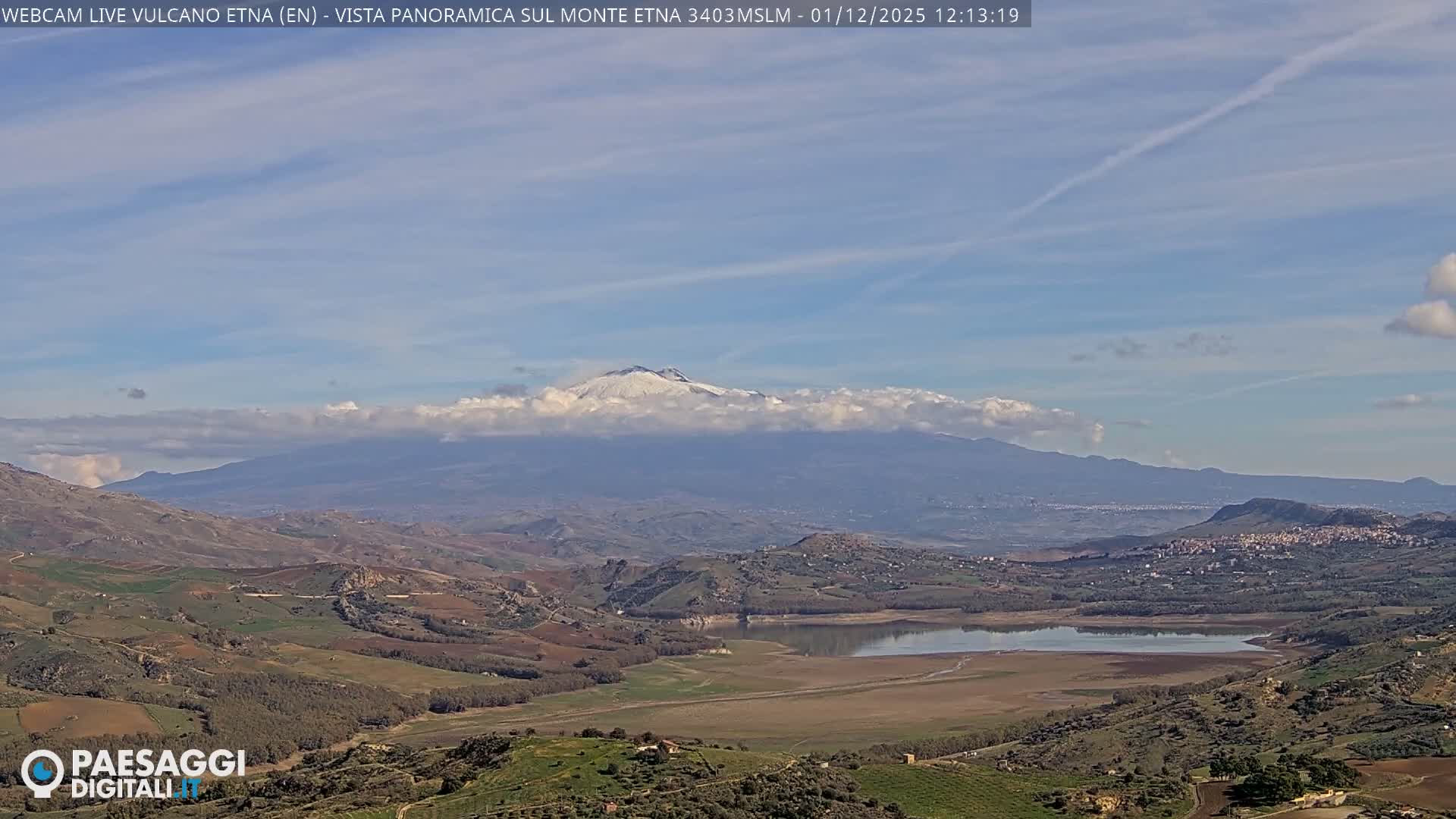 Etna Volcano , Monte Etna  & Agira City View Live Cam - Enna, Scily, Italy