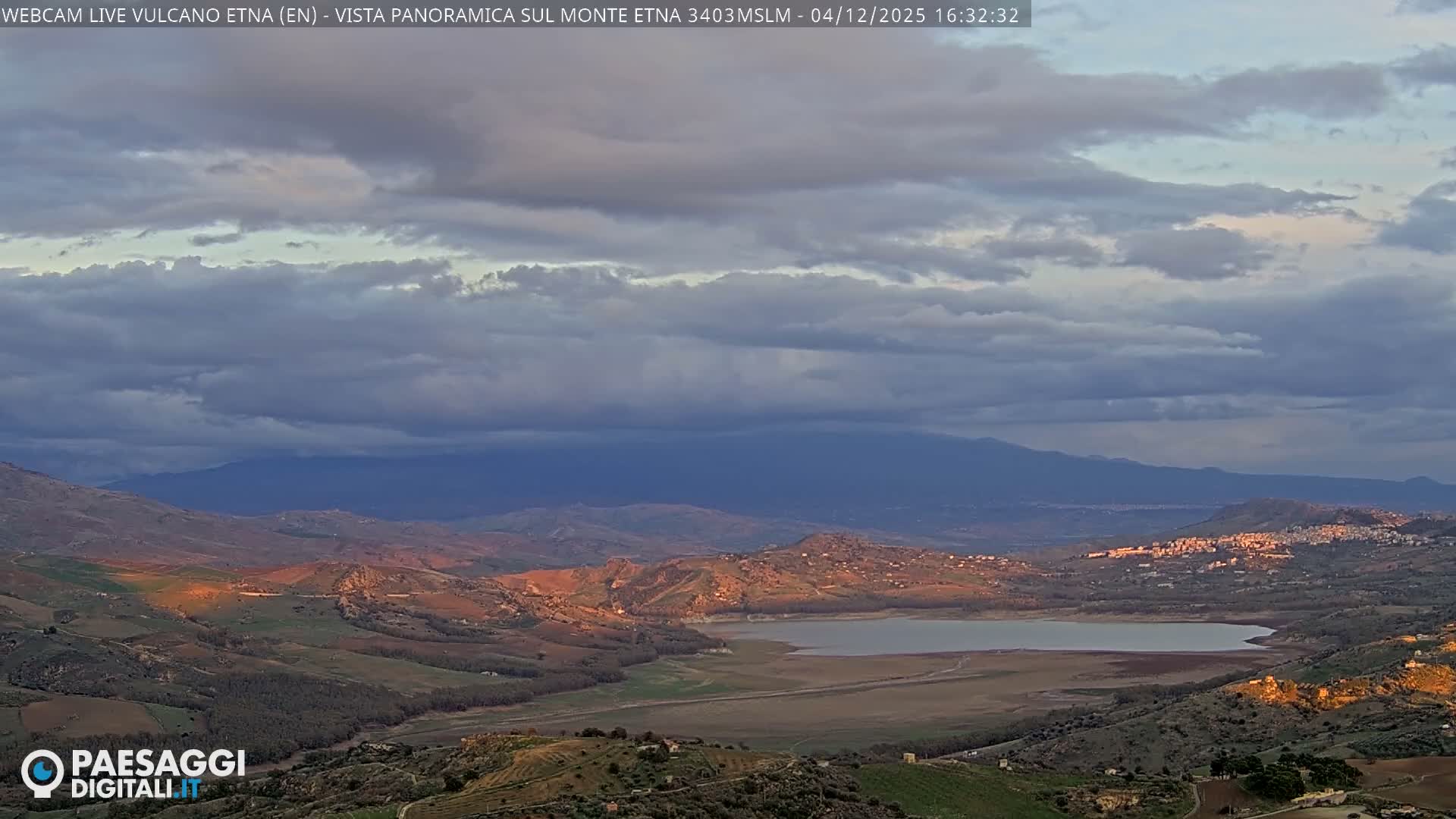 Etna Volcano , Monte Etna  & Agira City View Live Cam - Enna, Scily, Italy