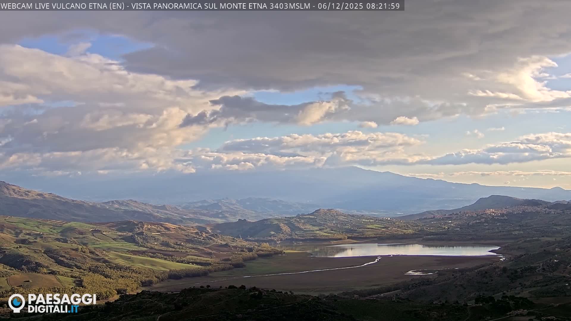 Etna Volcano , Monte Etna  & Agira City View Live Cam - Enna, Scily, Italy