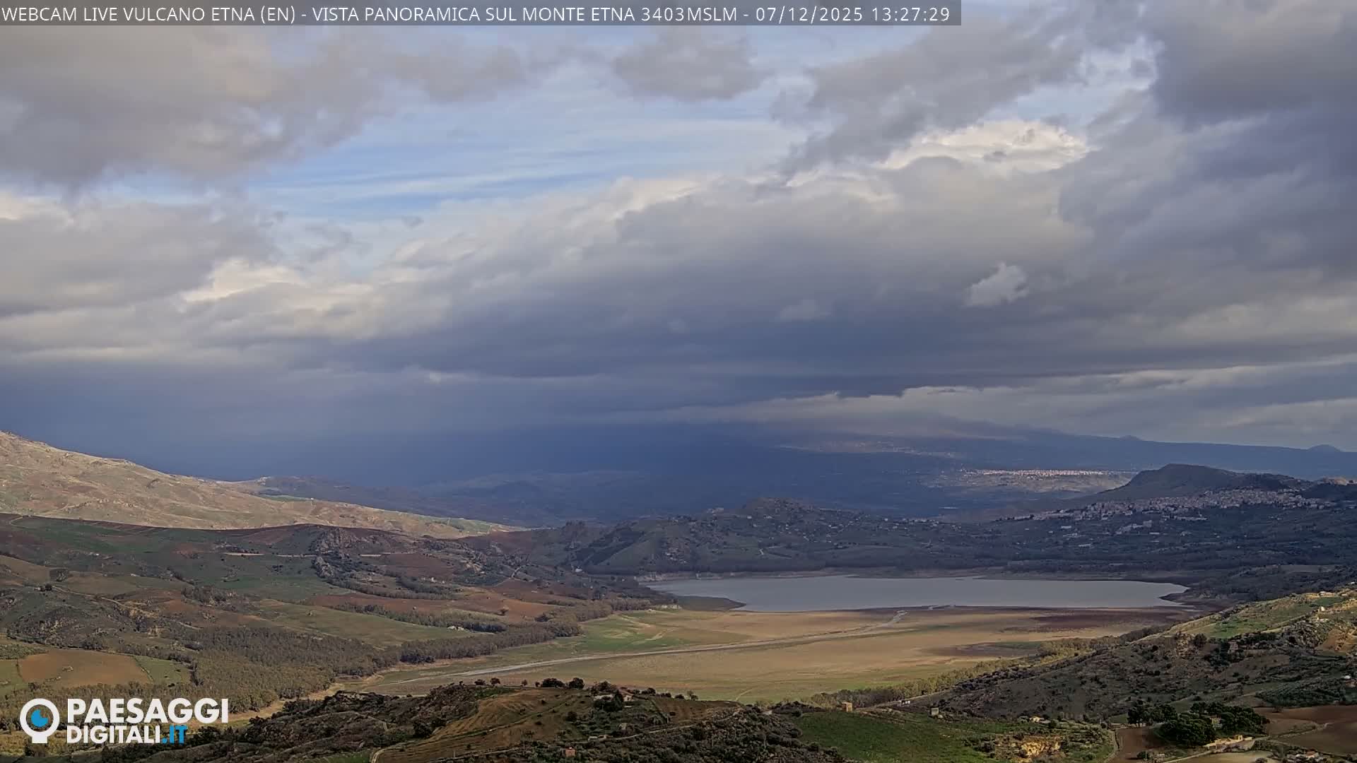 Etna Volcano , Monte Etna  & Agira City View Live Cam - Enna, Scily, Italy