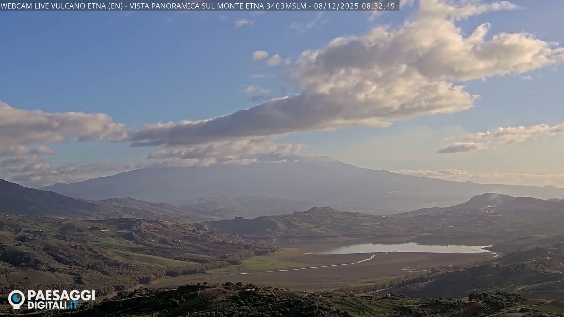 Etna Volcano , Monte Etna  & Agira City View Live Cam - Enna, Scily, Italy