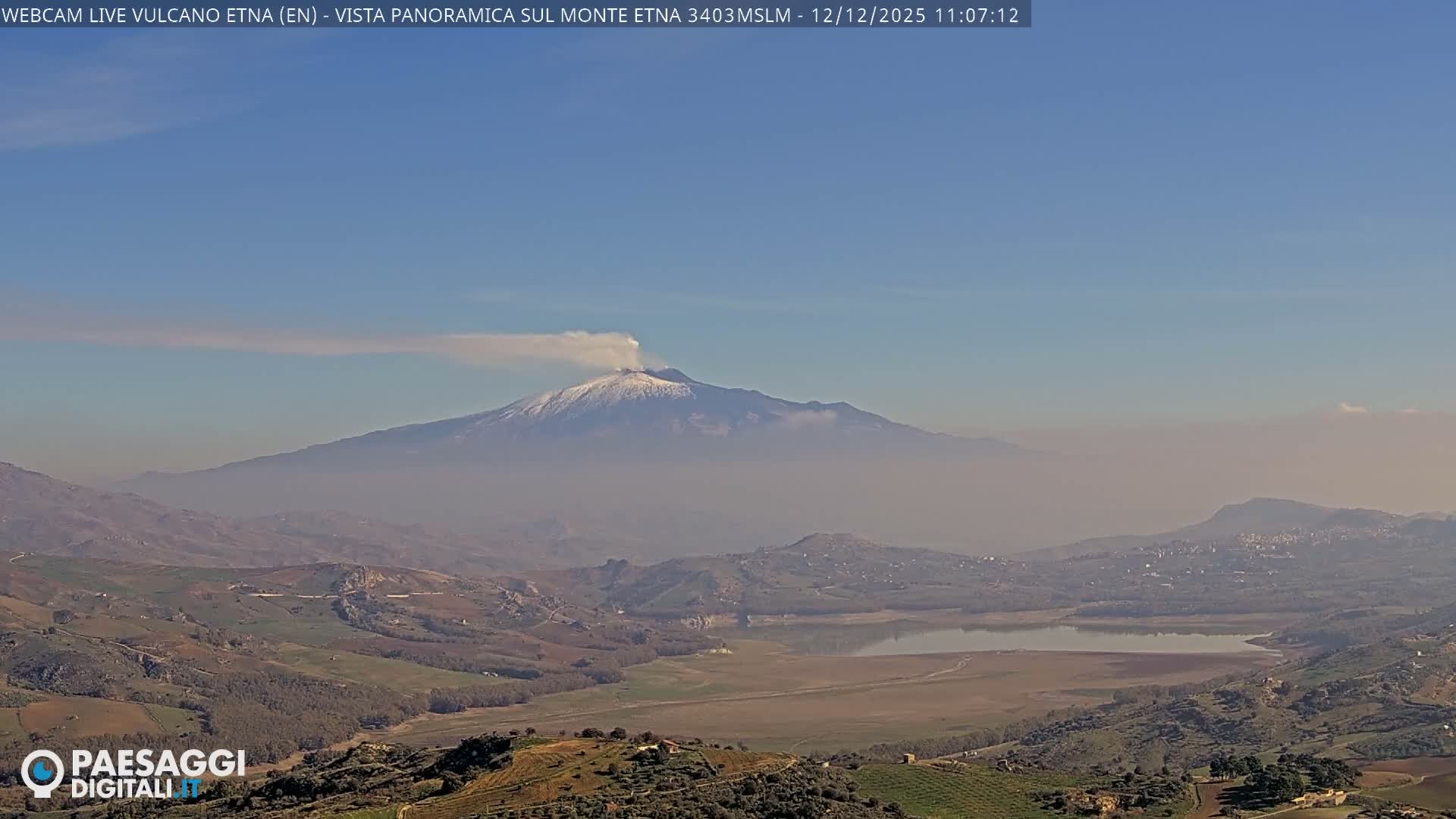 Etna Volcano , Monte Etna  & Agira City View Live Cam - Enna, Scily, Italy