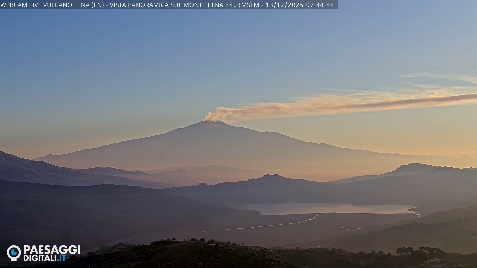 Etna Volcano , Monte Etna  & Agira City View Live Cam - Enna, Scily, Italy