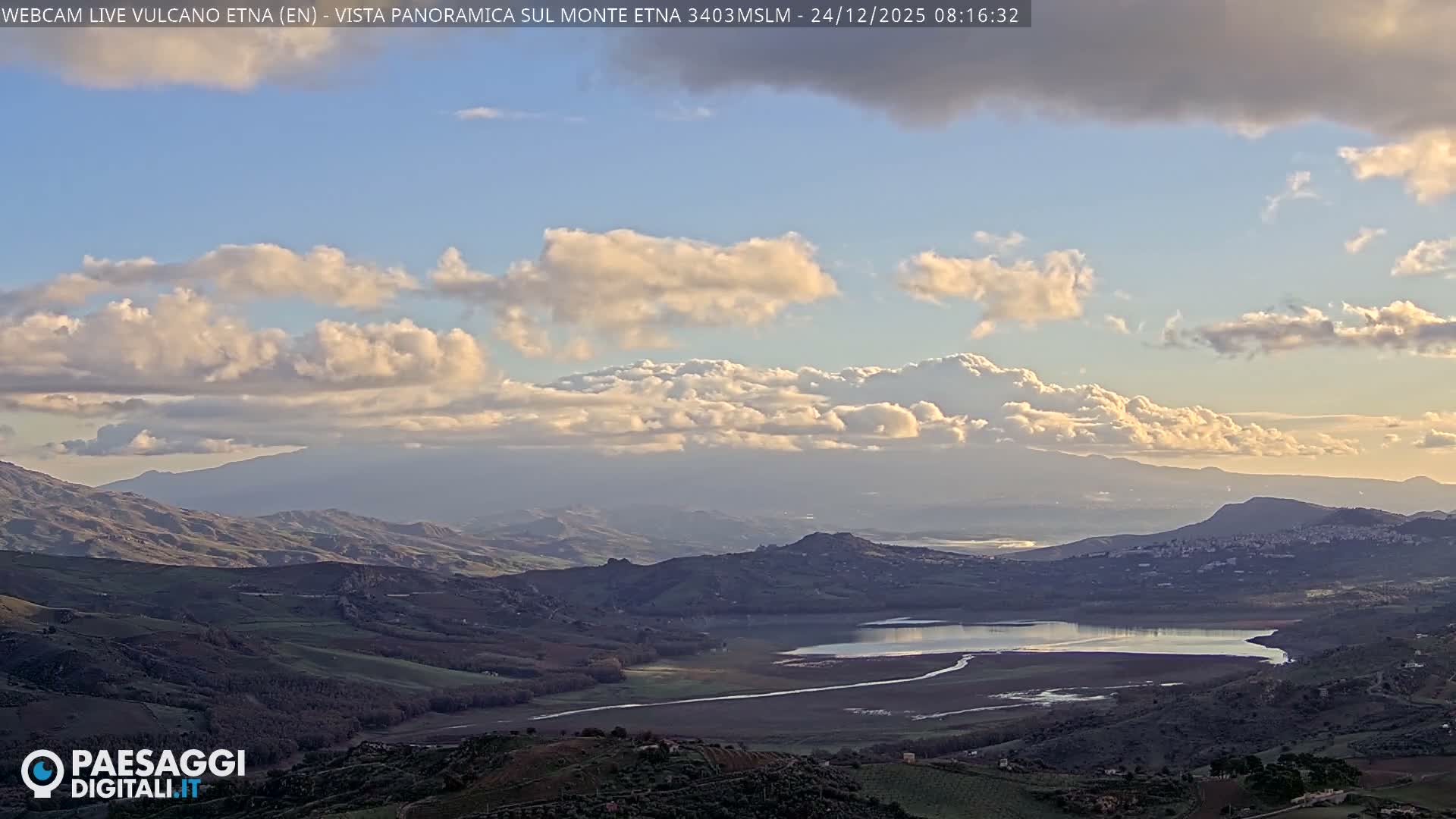 Etna Volcano , Monte Etna  & Agira City View Live Cam - Enna, Scily, Italy