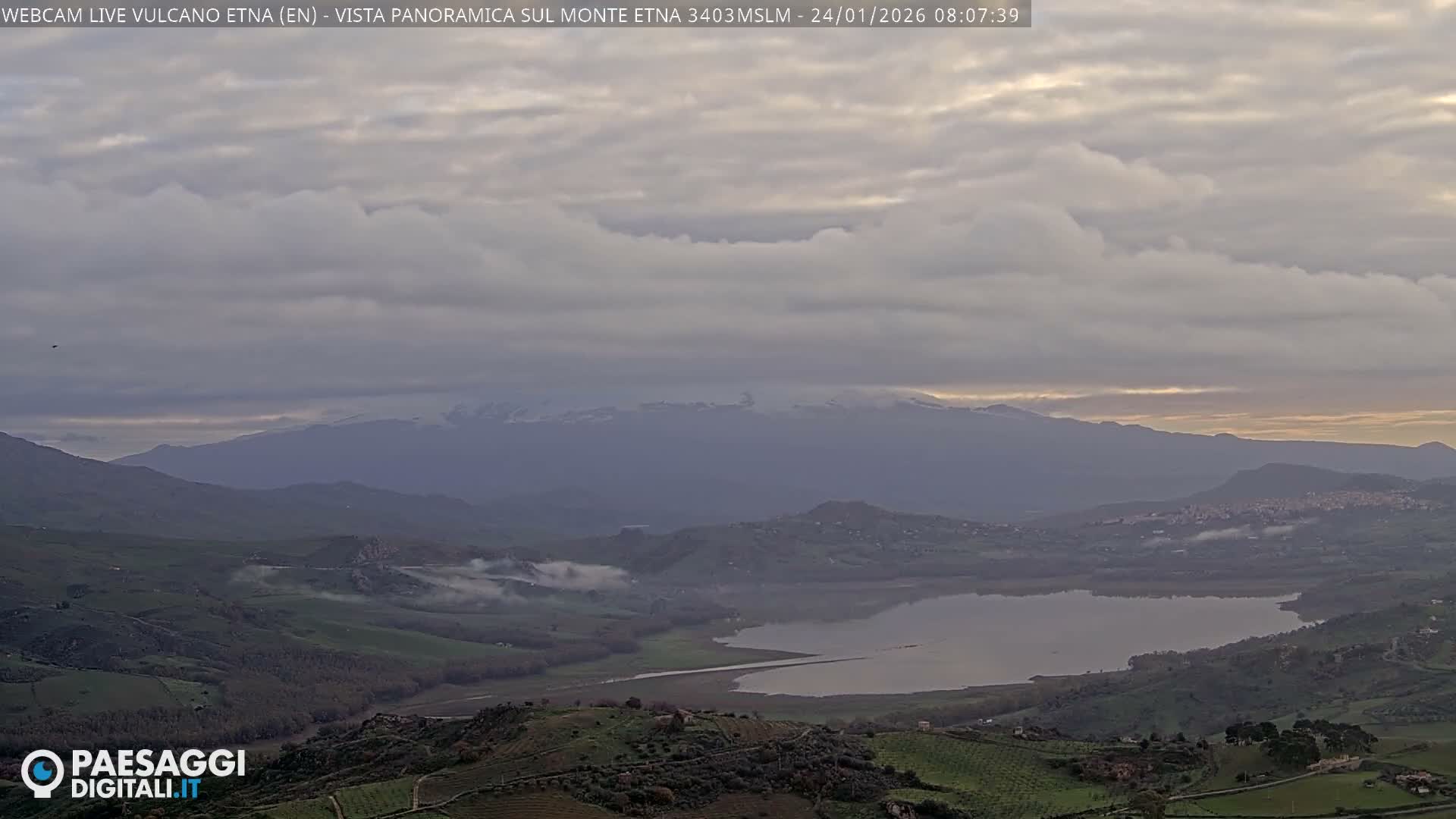 Etna Volcano , Monte Etna  & Agira City View Live Cam - Enna, Scily, Italy