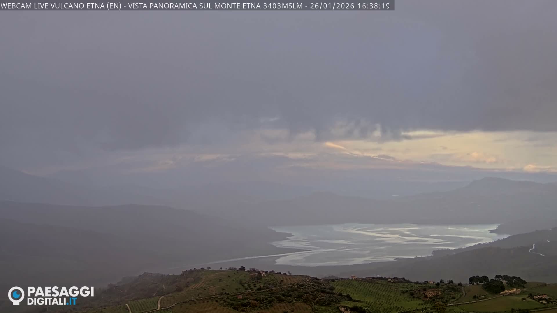 Etna Volcano , Monte Etna  & Agira City View Live Cam - Enna, Scily, Italy